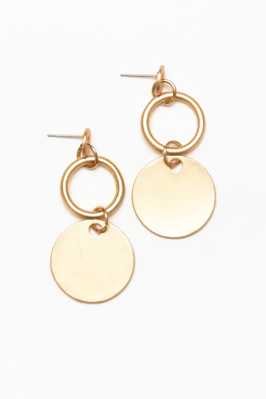 Bridget Gold Ring Drop Earrings sold by Blue Bungalow