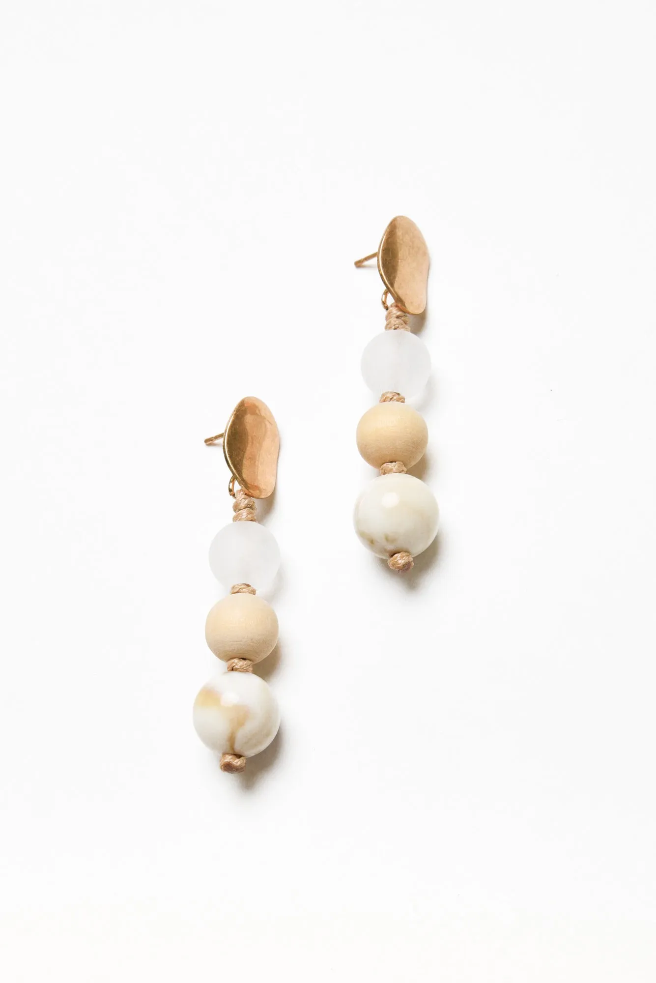 Radley Natural Bead Drop Earrings sold by Blue Bungalow