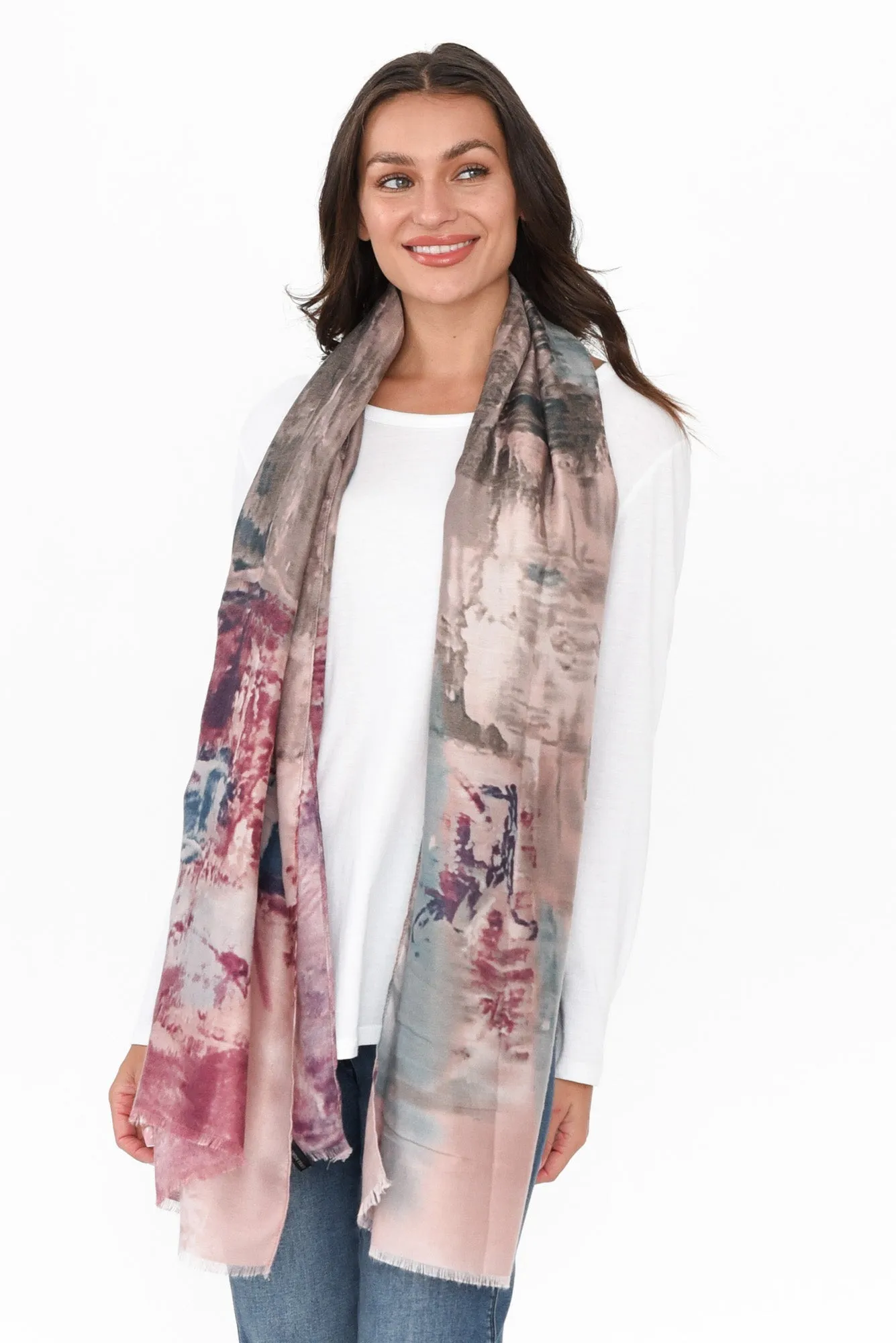 Cathy Blush Contrast Scarf sold by Blue Bungalow product image thumbnail 3