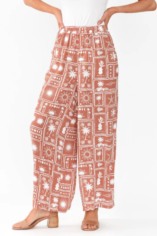 Cath Rust Tropical Pocket Pants sold by Blue Bungalow