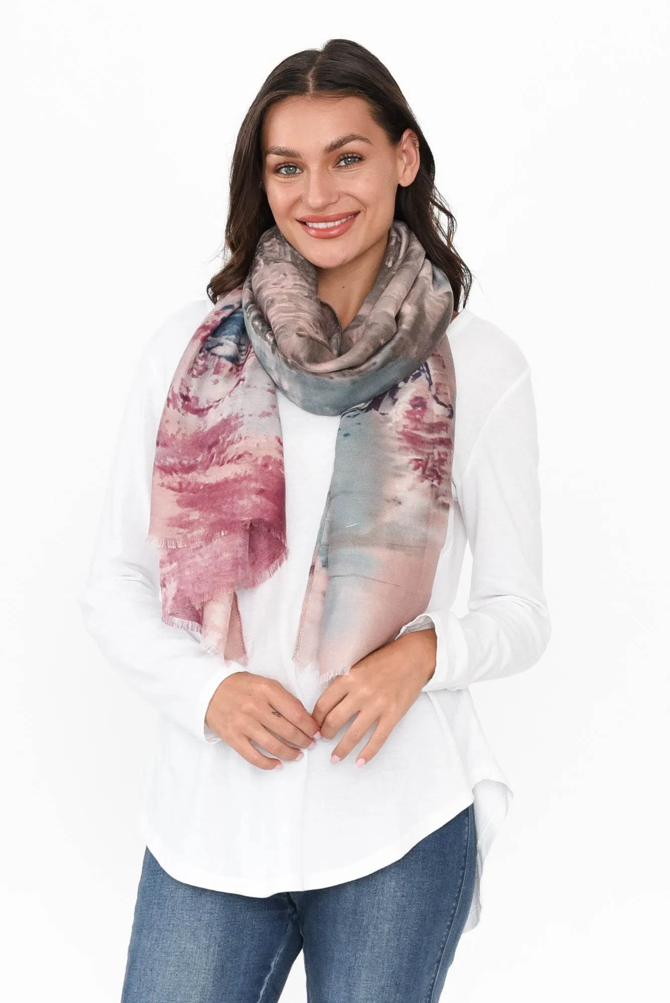 Cathy Blush Contrast Scarf sold by Blue Bungalow product image thumbnail 2