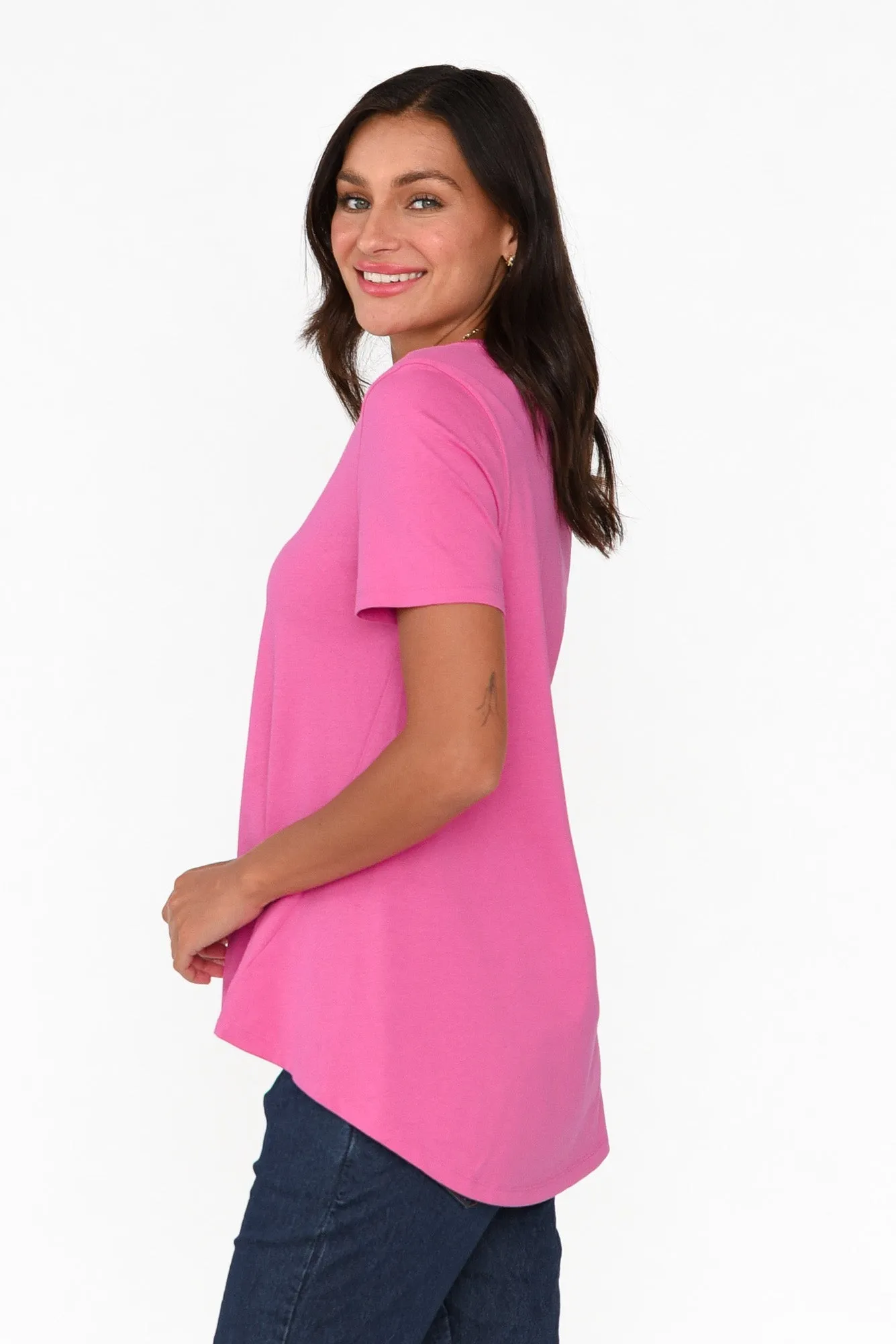 Luella Hot Pink Cotton Tee sold by Blue Bungalow product image thumbnail 5