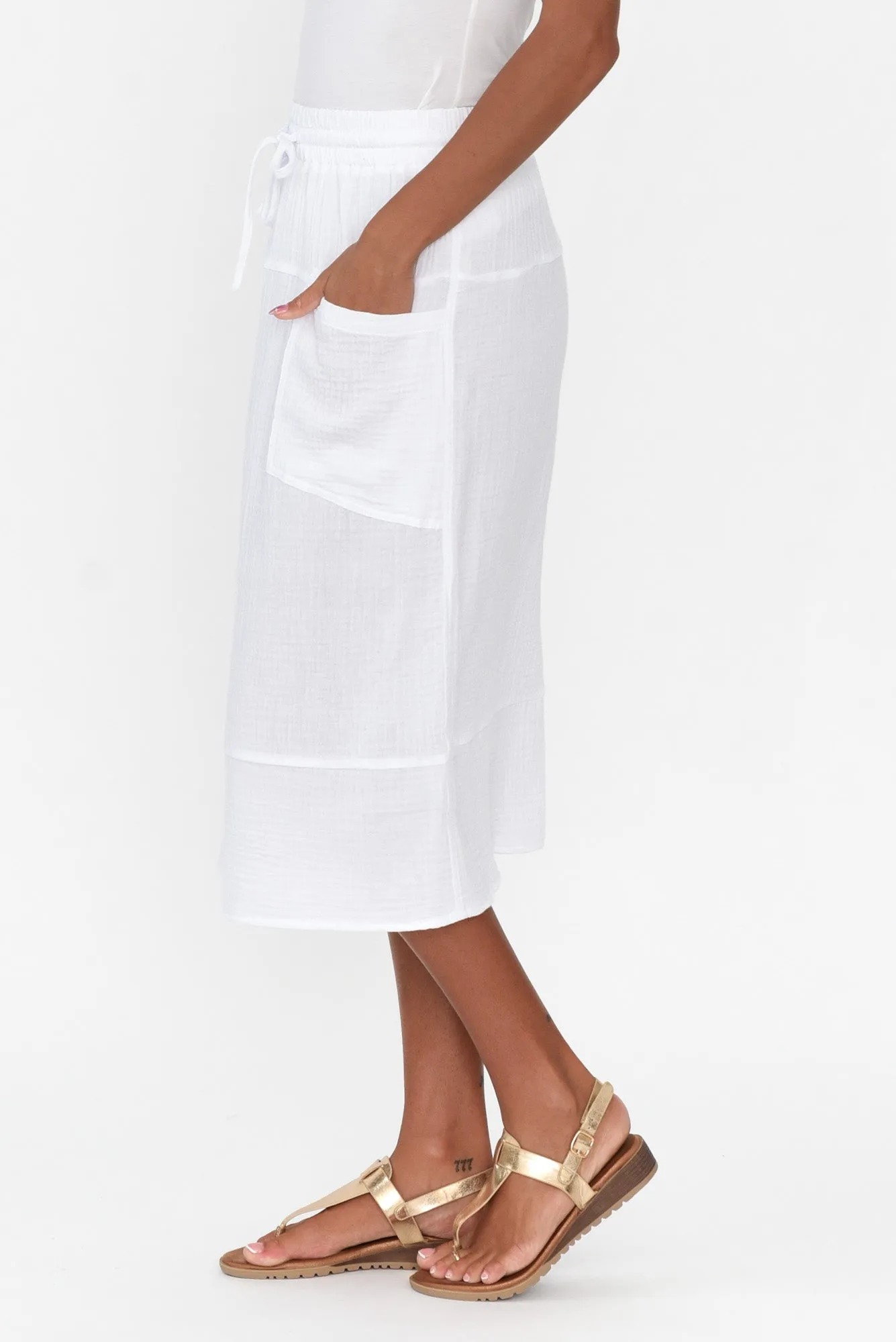 Byron White Cotton Skirt sold by Blue Bungalow product image thumbnail 3