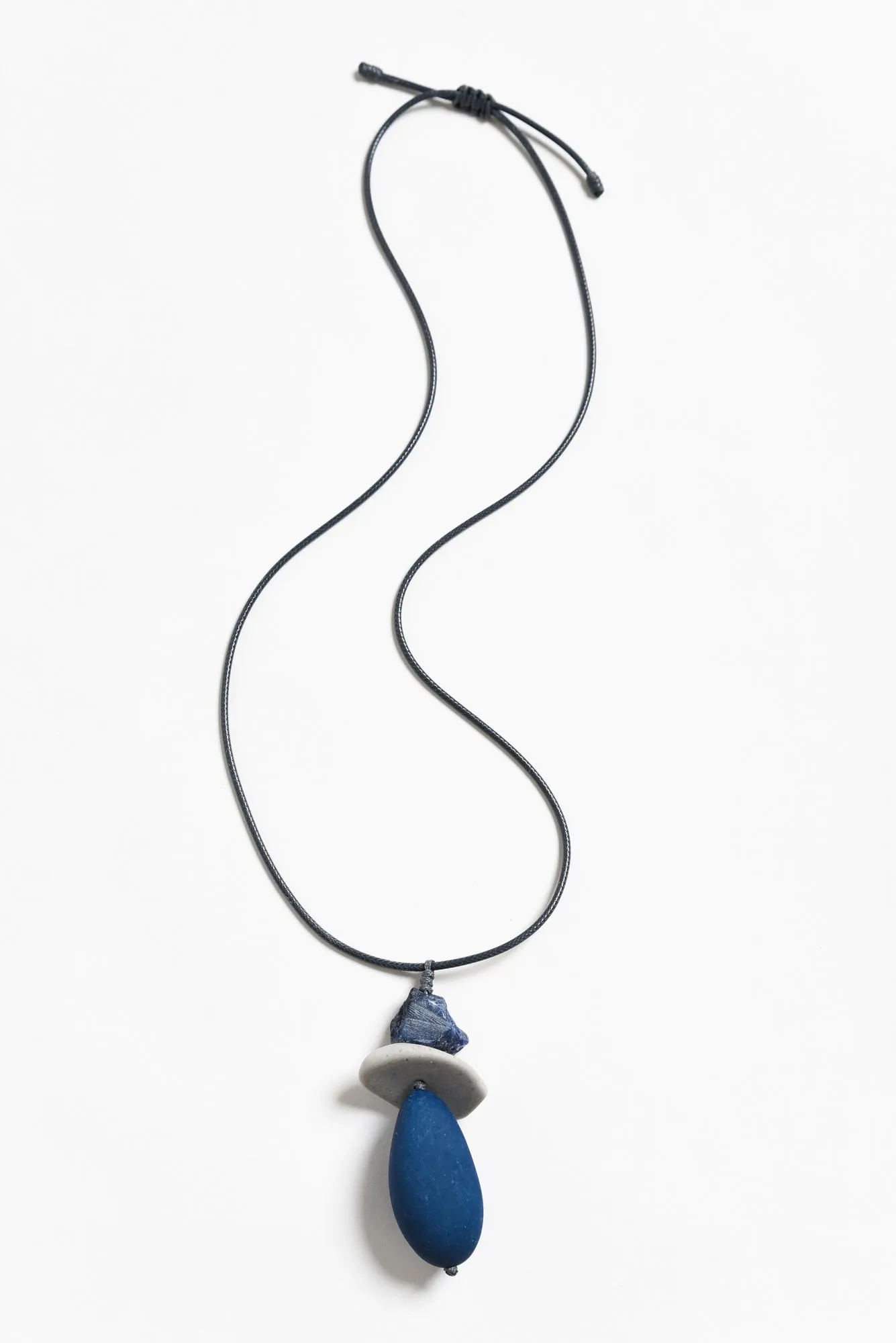 Safiya Navy Pendant Necklace sold by Blue Bungalow