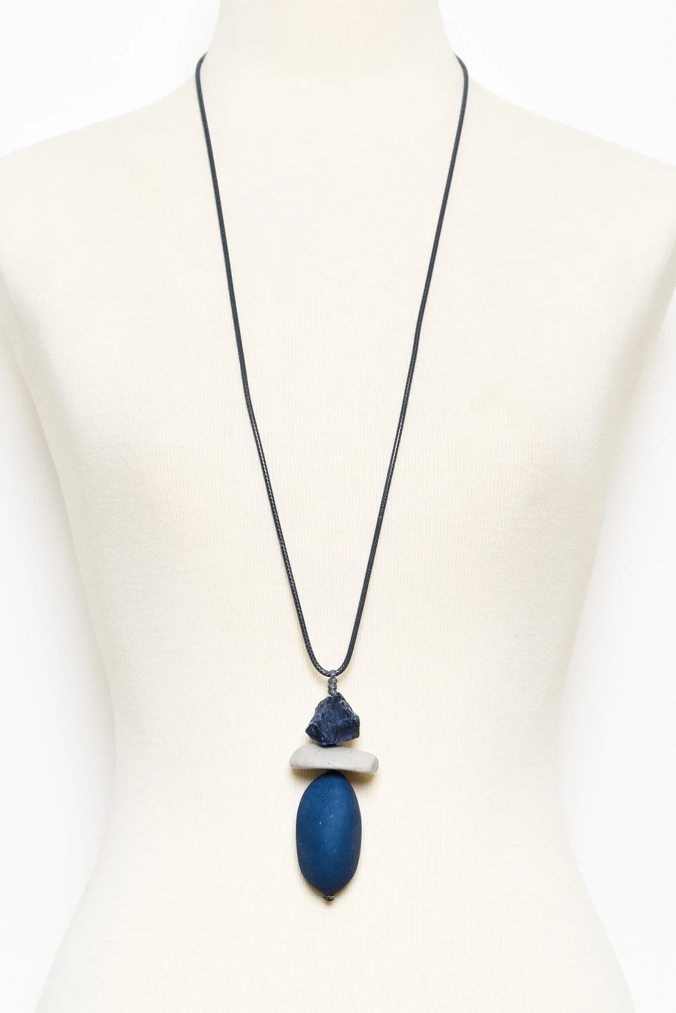 Safiya Navy Pendant Necklace sold by Blue Bungalow product image thumbnail 2