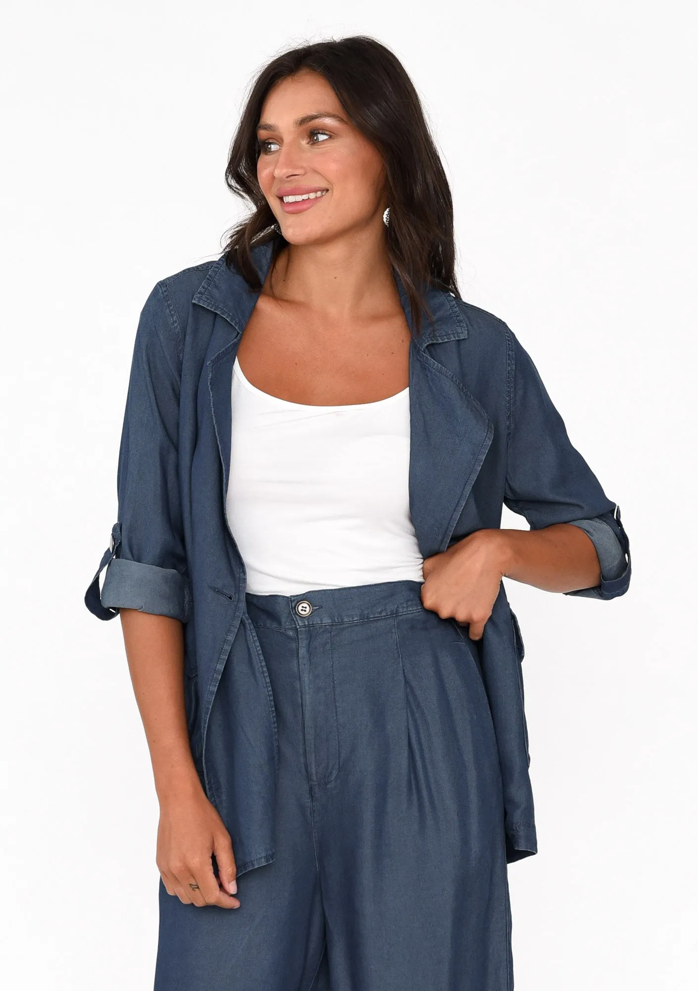 Lara Blue Denim Jacket sold by Blue Bungalow