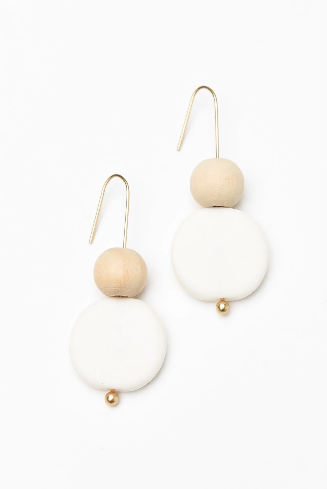 Adalee White Resin Disc Earrings sold by Blue Bungalow