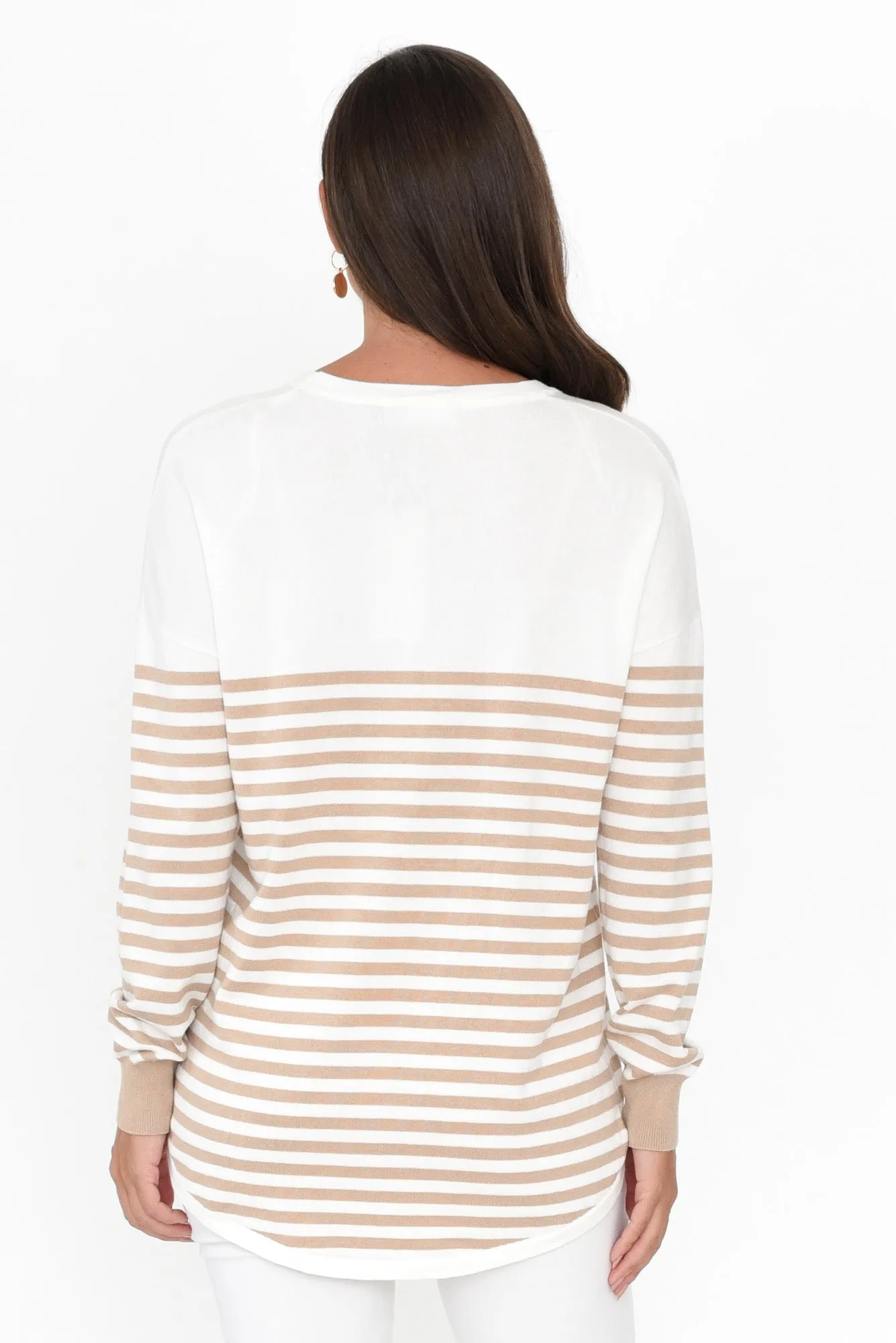 Sophie Beige Stripe Knit Jumper sold by Blue Bungalow product image thumbnail 4