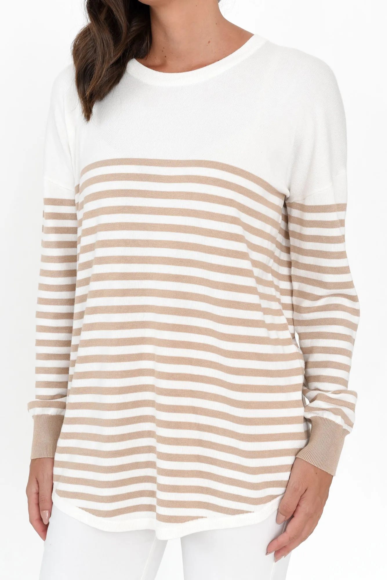 Sophie Beige Stripe Knit Jumper sold by Blue Bungalow product image thumbnail 5