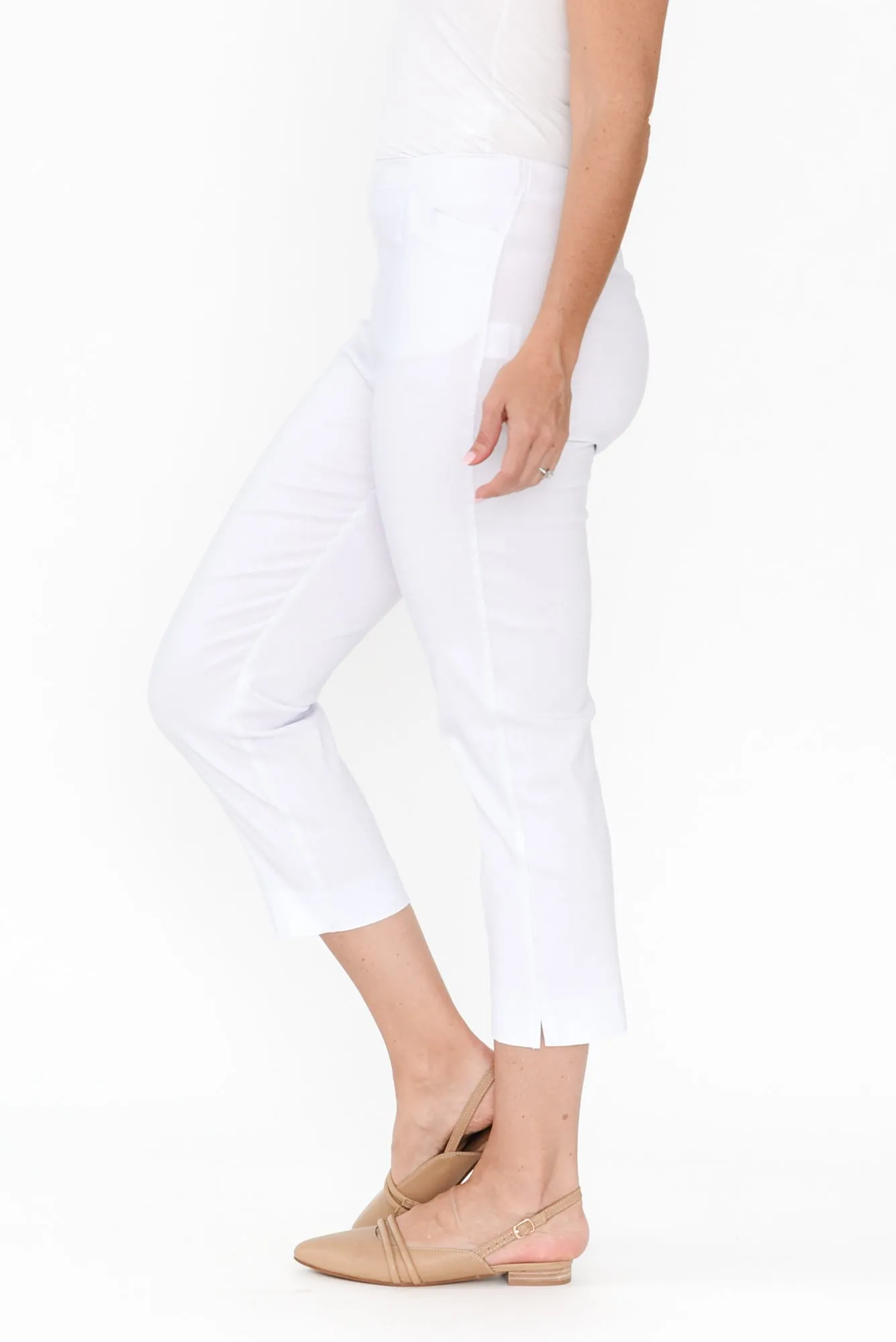 Cody White Stretch Capri Pants sold by Blue Bungalow product image thumbnail 3