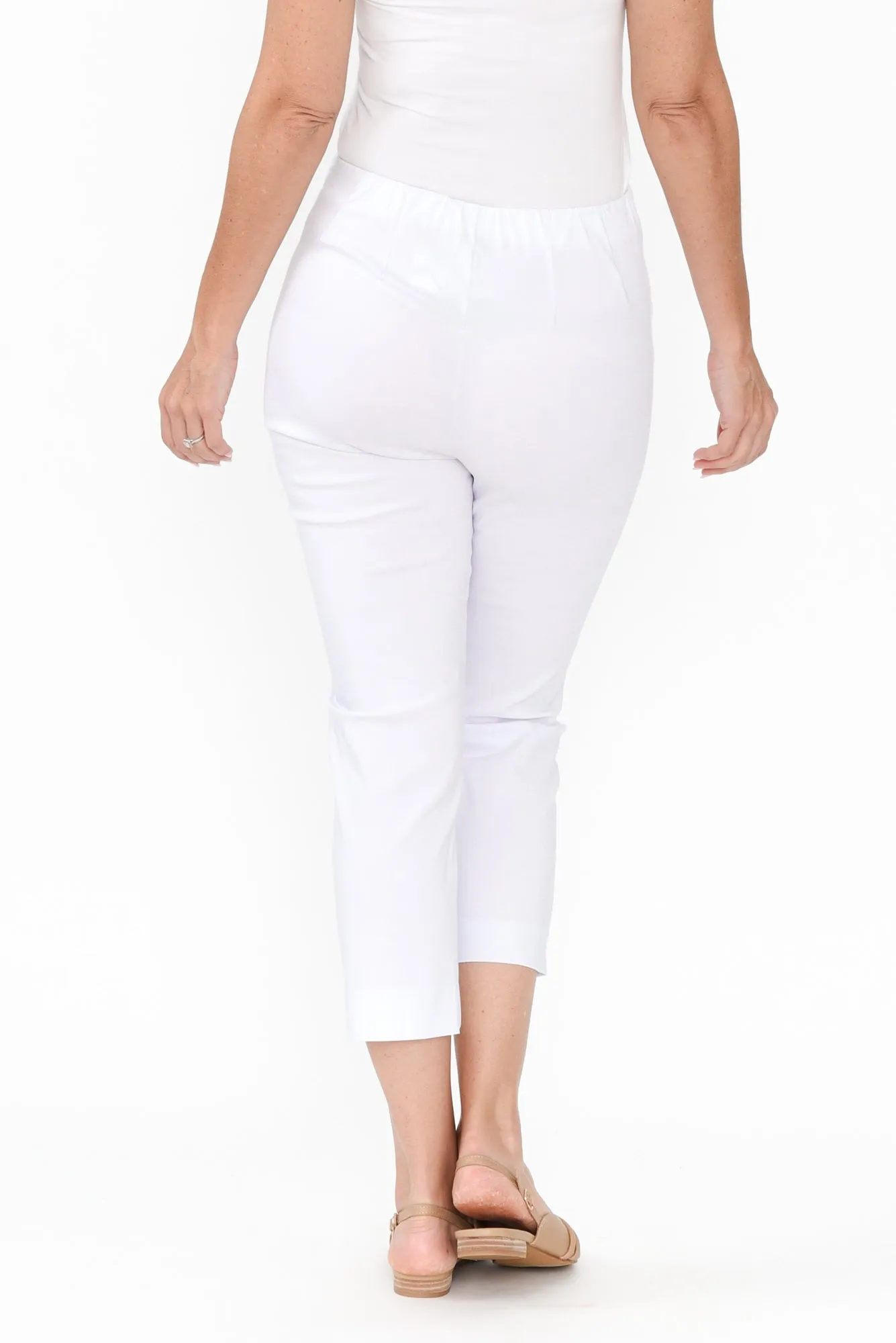 Cody White Stretch Capri Pants sold by Blue Bungalow product image thumbnail 4
