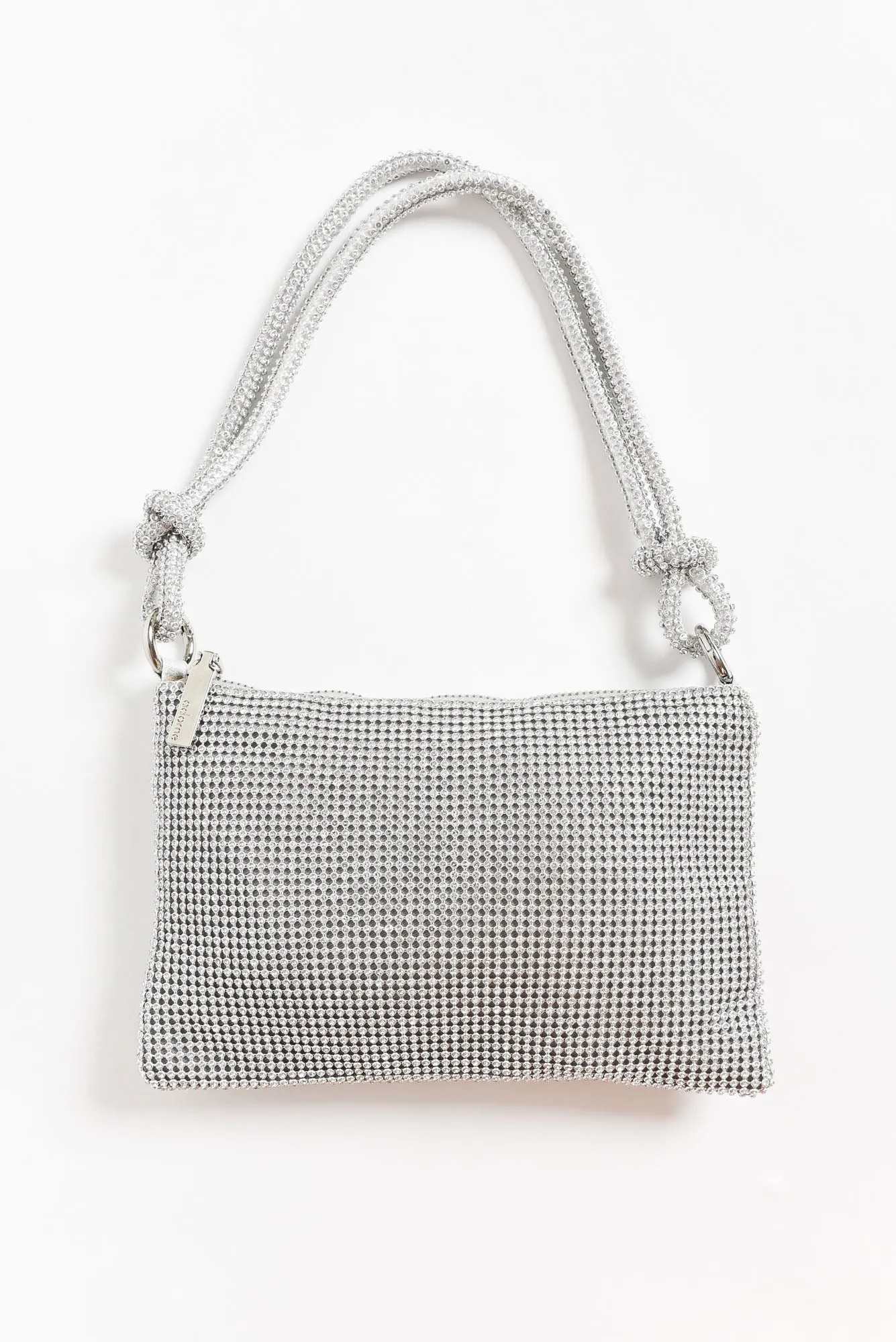 Zafira Silver Jewelled Shoulder Bag sold by Blue Bungalow