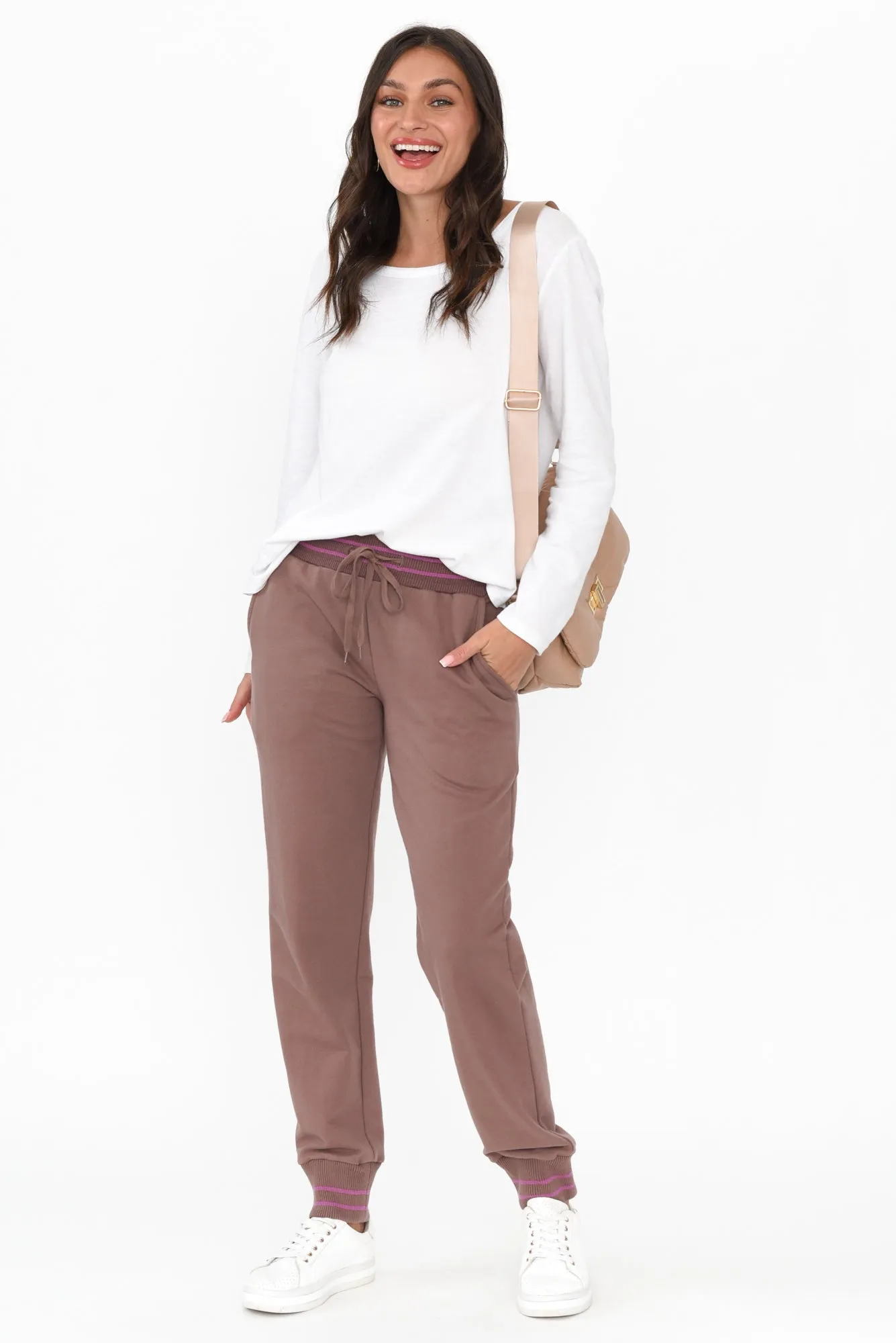 Claude Brown Cotton Blend Drawstring Pants sold by Blue Bungalow product image thumbnail 3