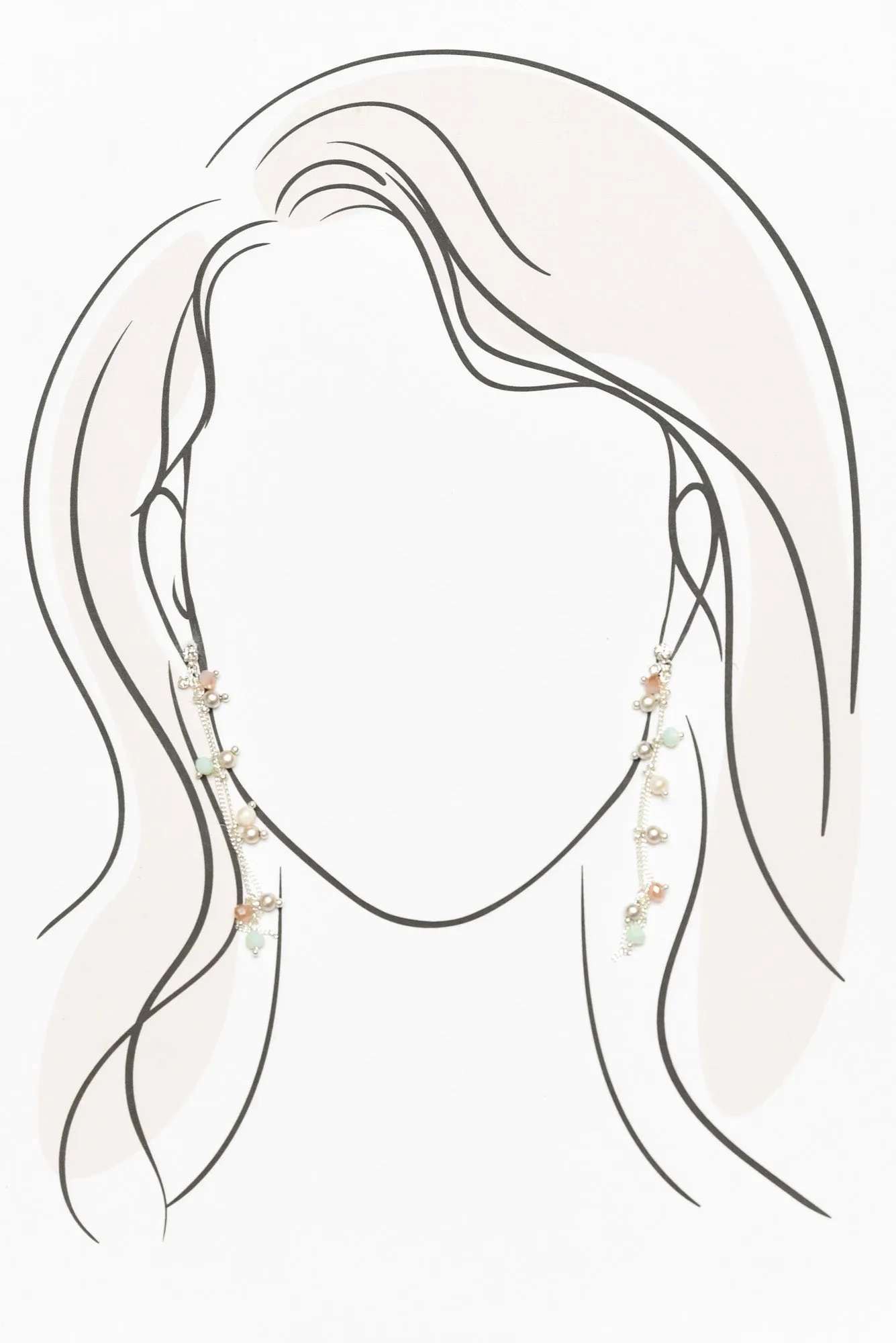 Marseille Silver Beaded Drop Earrings sold by Blue Bungalow product image thumbnail 2