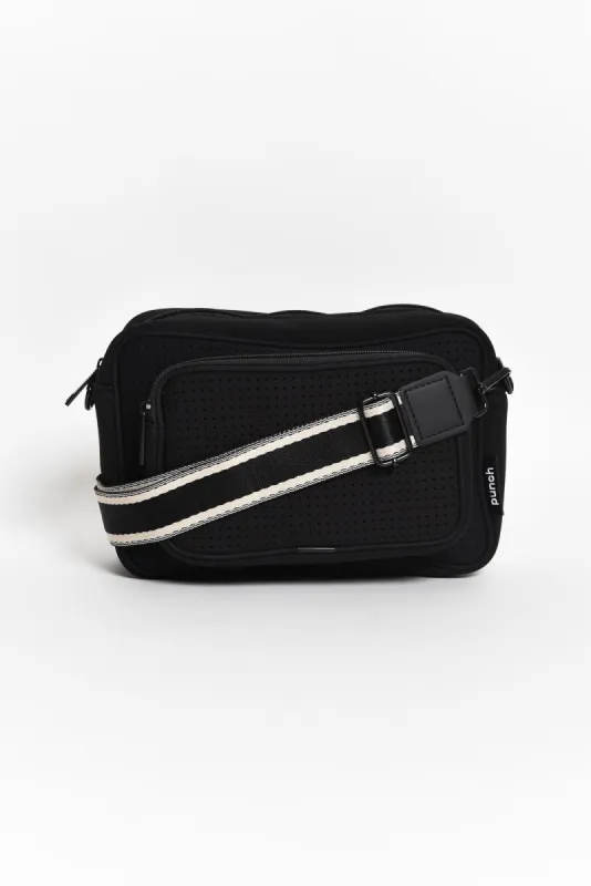 Nellie Black Neoprene Metro Crossbody Bag sold by Blue Bungalow