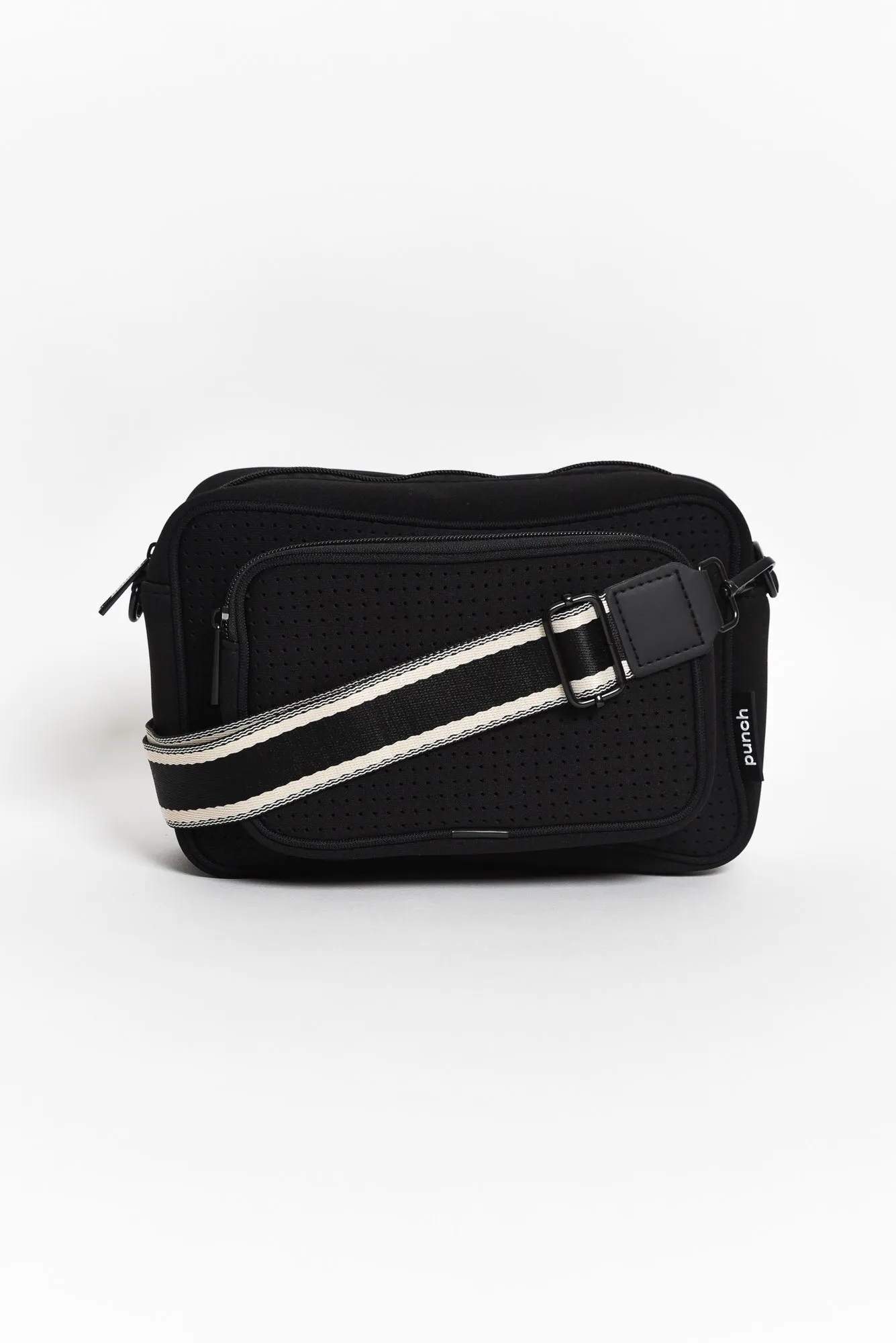 Nellie Black Neoprene Metro Crossbody Bag sold by Blue Bungalow