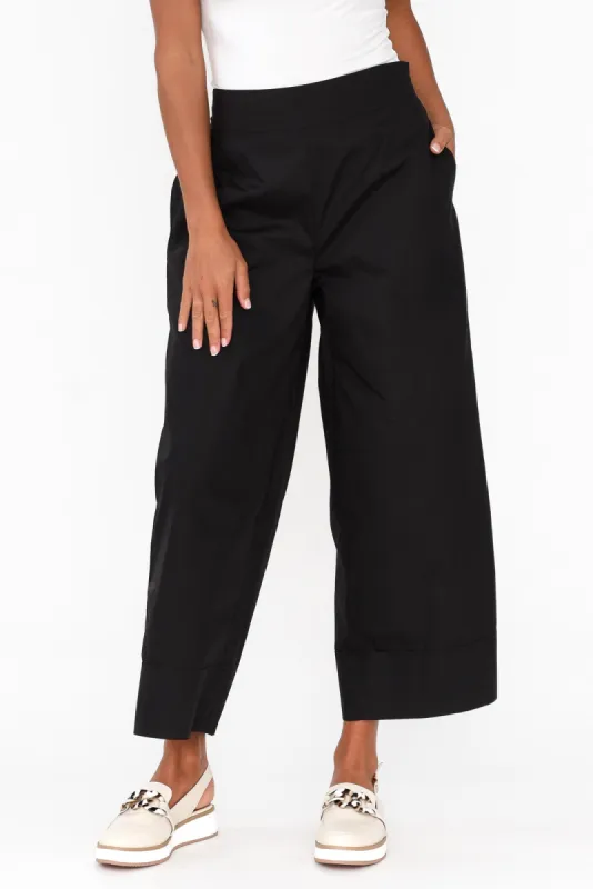 Bradie Black Cotton Wide Leg Pants sold by Blue Bungalow