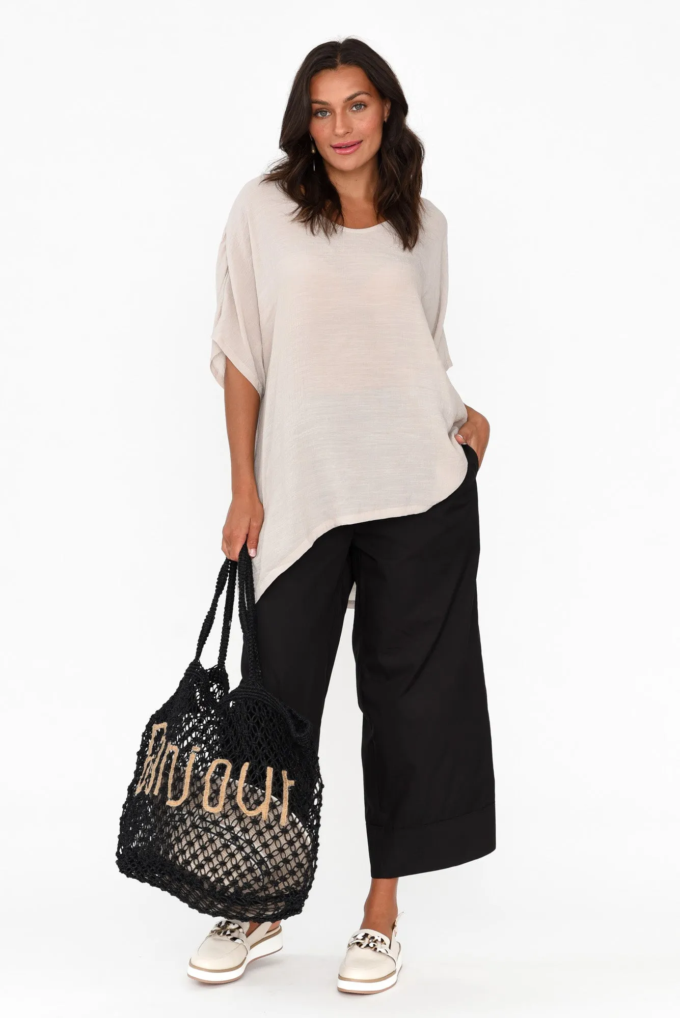Bradie Black Cotton Wide Leg Pants sold by Blue Bungalow product image thumbnail 2