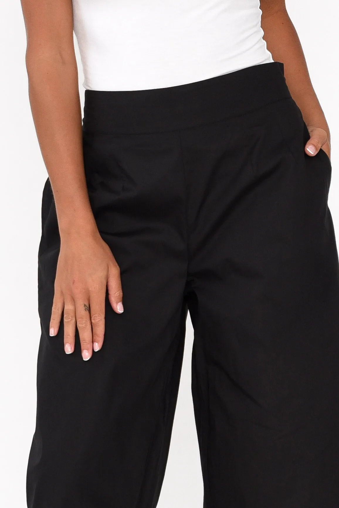 Bradie Black Cotton Wide Leg Pants sold by Blue Bungalow product image thumbnail 5