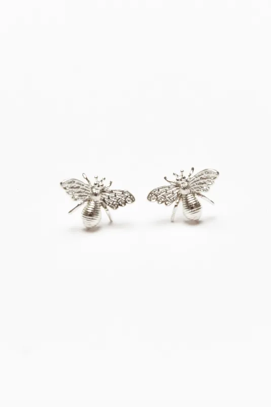 Silver Honey Bee Stud Earrings sold by Blue Bungalow