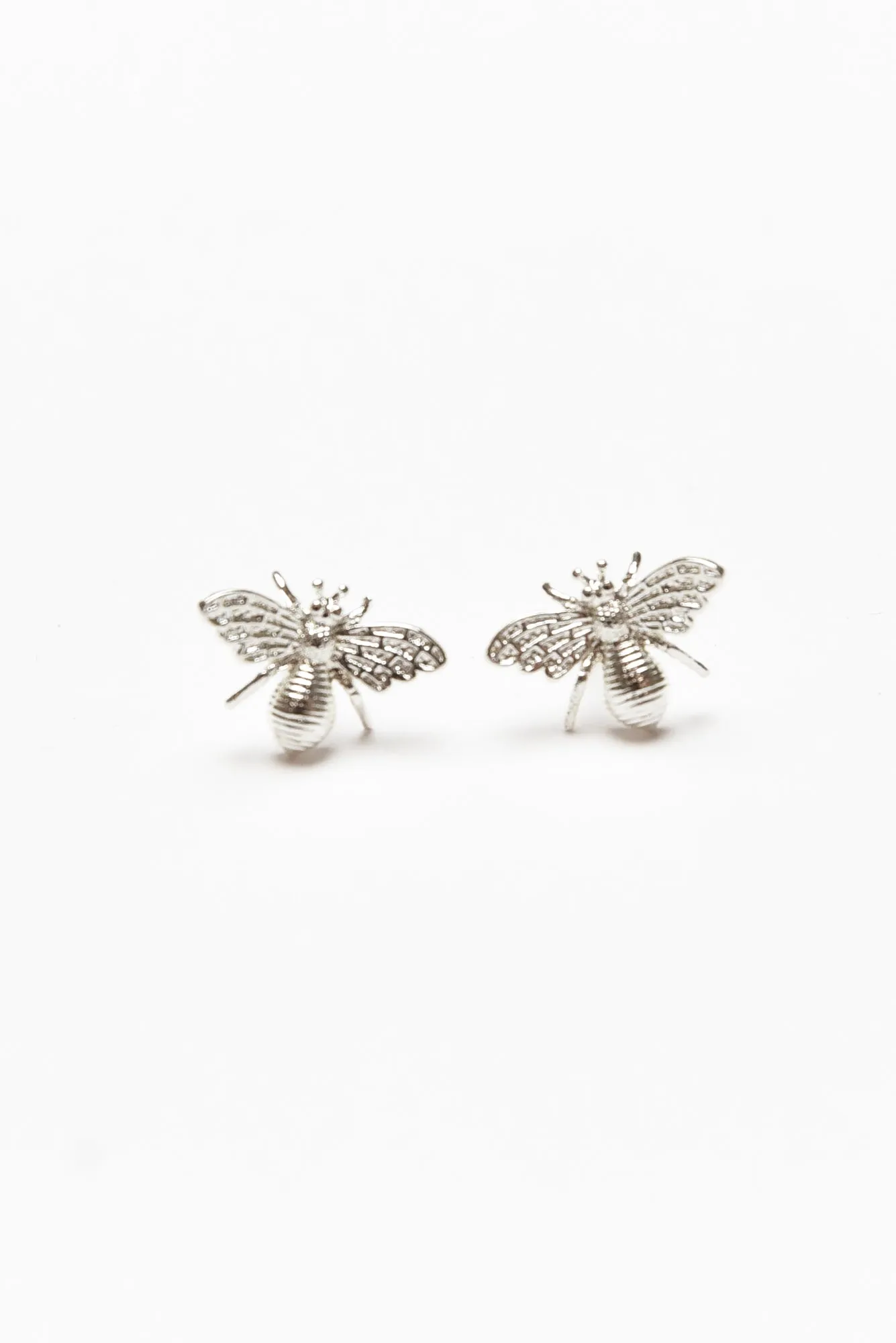 Silver Honey Bee Stud Earrings sold by Blue Bungalow