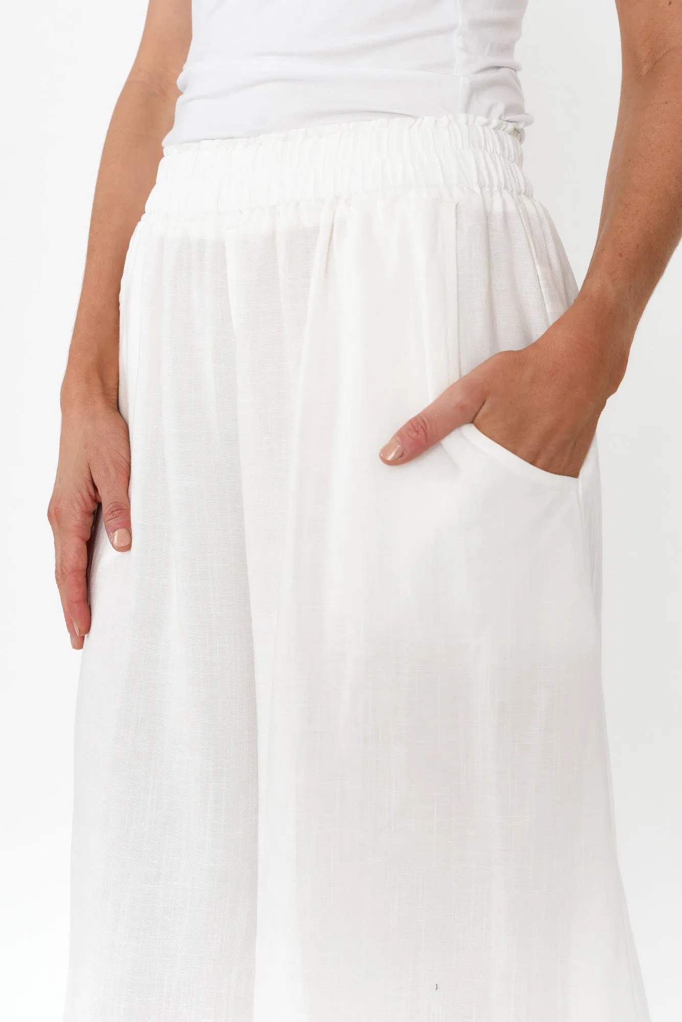 Kaleo White Linen Blend Pants sold by Blue Bungalow product image thumbnail 5