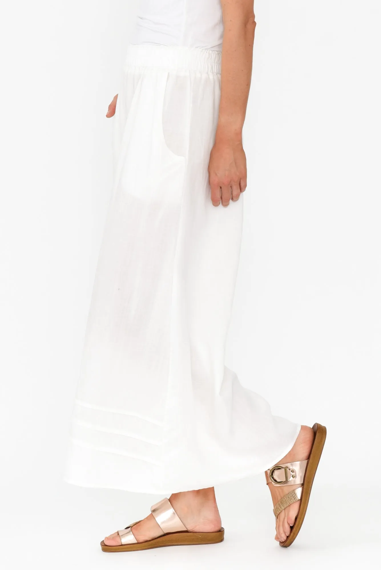 Kaleo White Linen Blend Pants sold by Blue Bungalow product image thumbnail 3