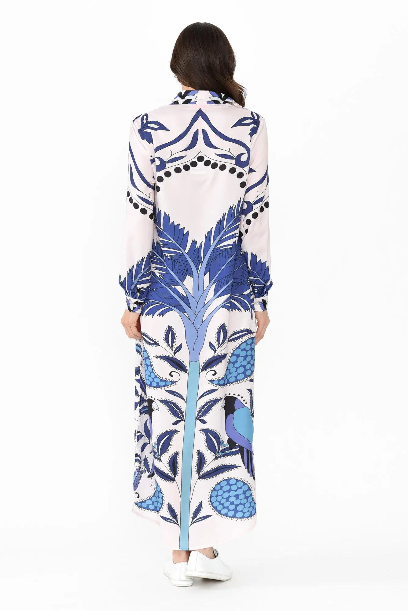 Shayli Blue Tropical Shirt Dress sold by Blue Bungalow product image thumbnail 4