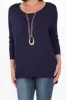 Navy Milan 3/4 Sleeve Top sold by Blue Bungalow