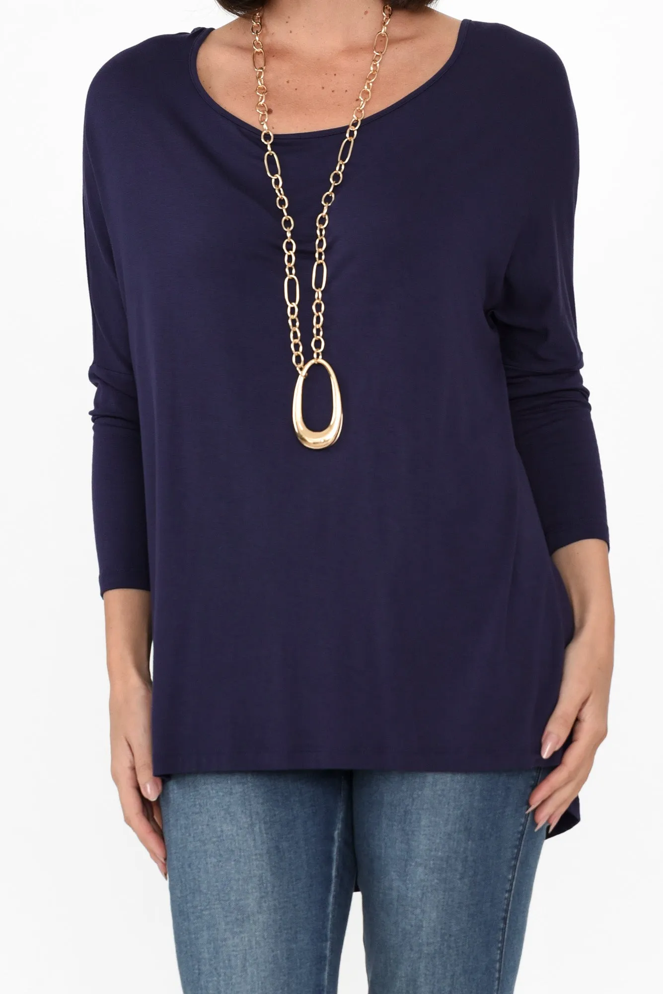 Navy Milan 3/4 Sleeve Top sold by Blue Bungalow product image thumbnail 5