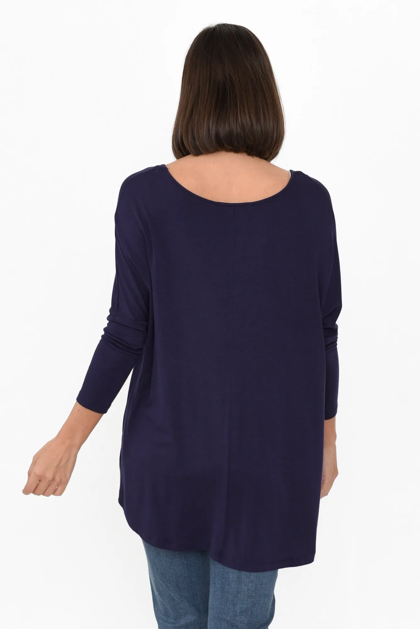 Navy Milan 3/4 Sleeve Top sold by Blue Bungalow product image thumbnail 4