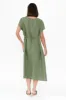 Nunez Khaki Stripe Linen Blend Dress sold by Blue Bungalow