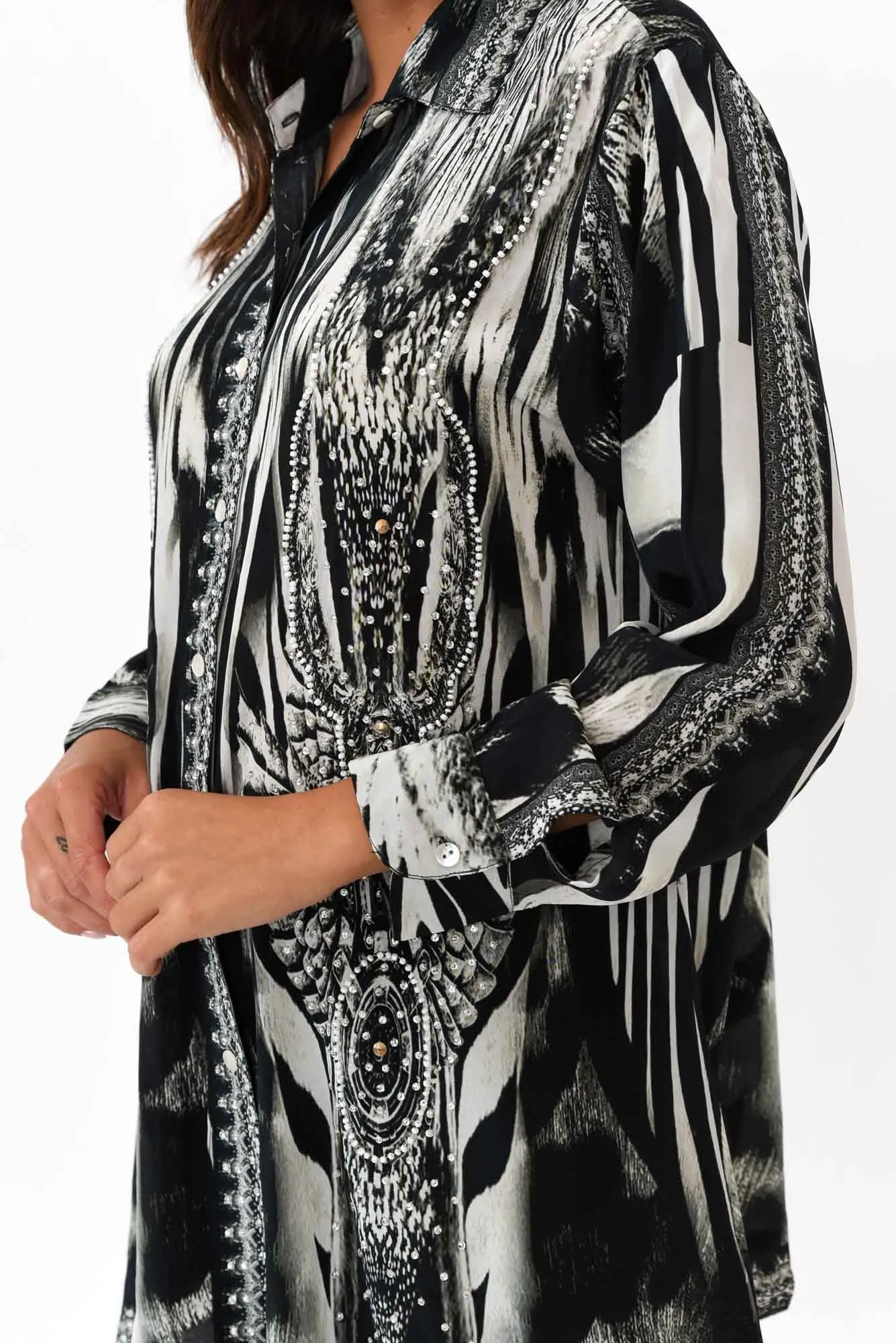 Zulu Black Silk Resort Shirt sold by Blue Bungalow product image thumbnail 5