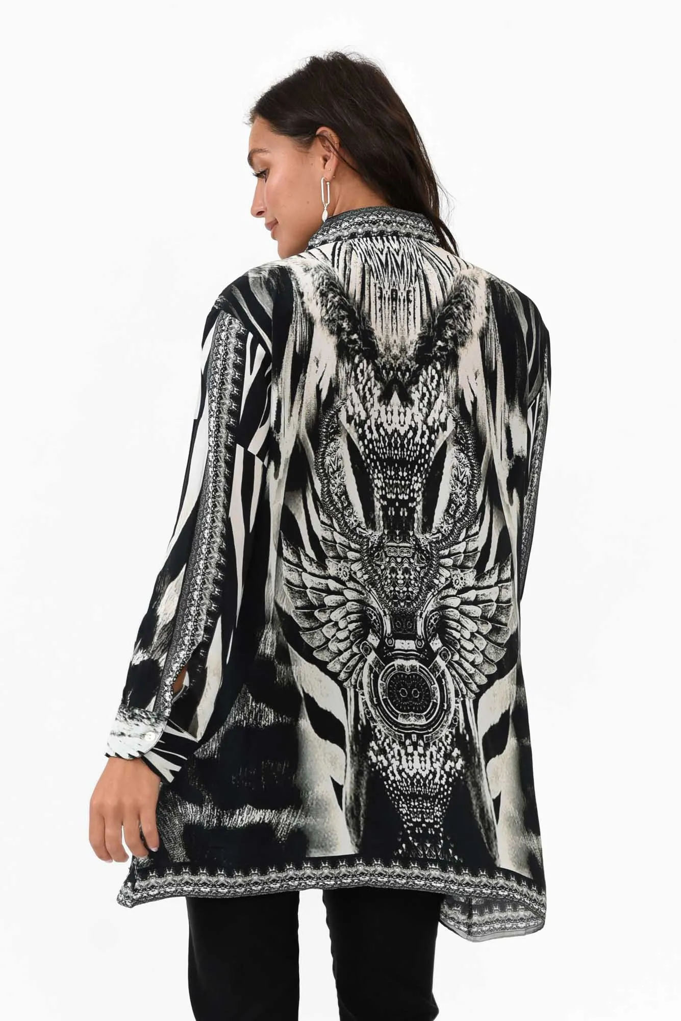 Zulu Black Silk Resort Shirt sold by Blue Bungalow product image thumbnail 4