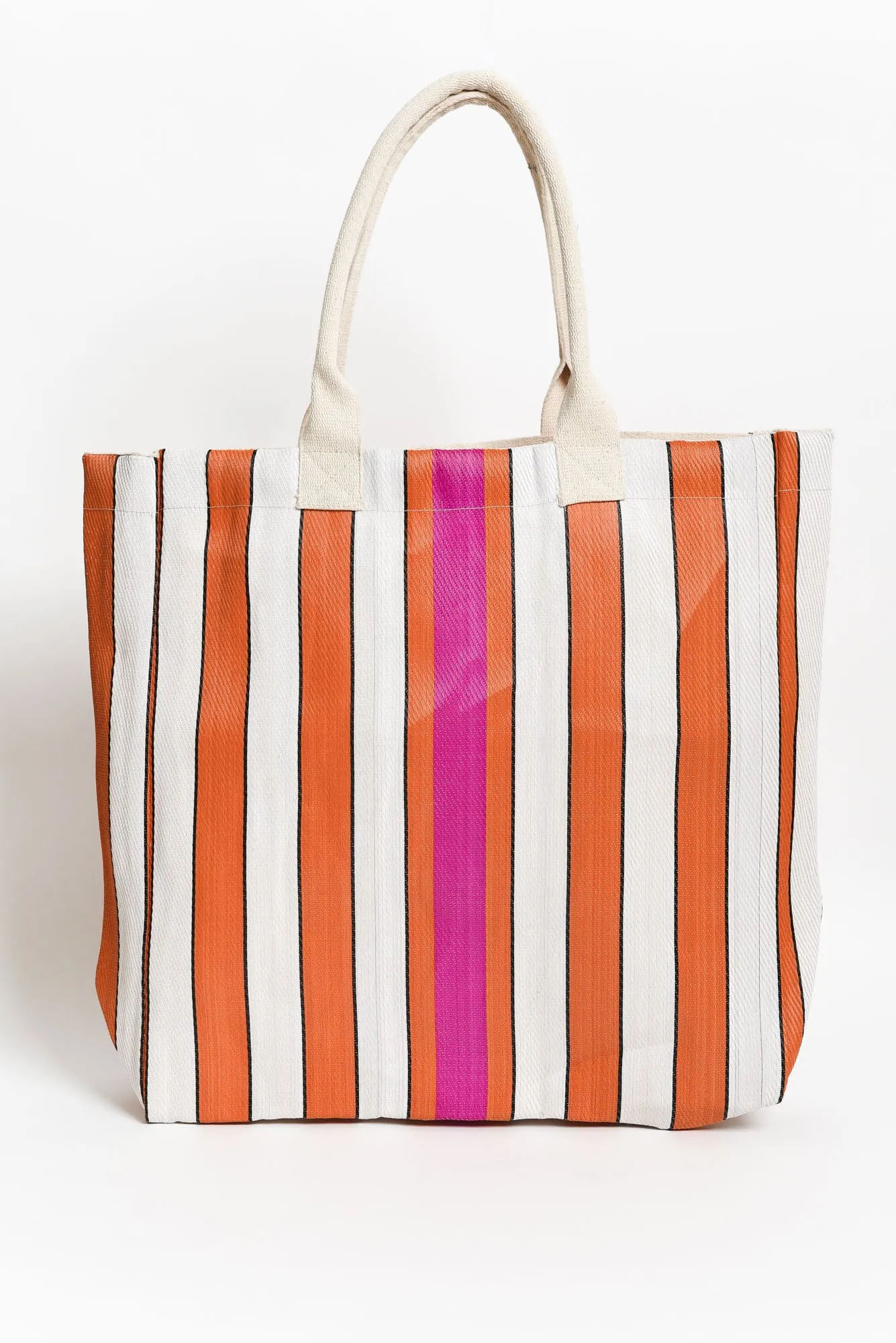 Lochan Orange Stripe Medium Tote Bag sold by Blue Bungalow