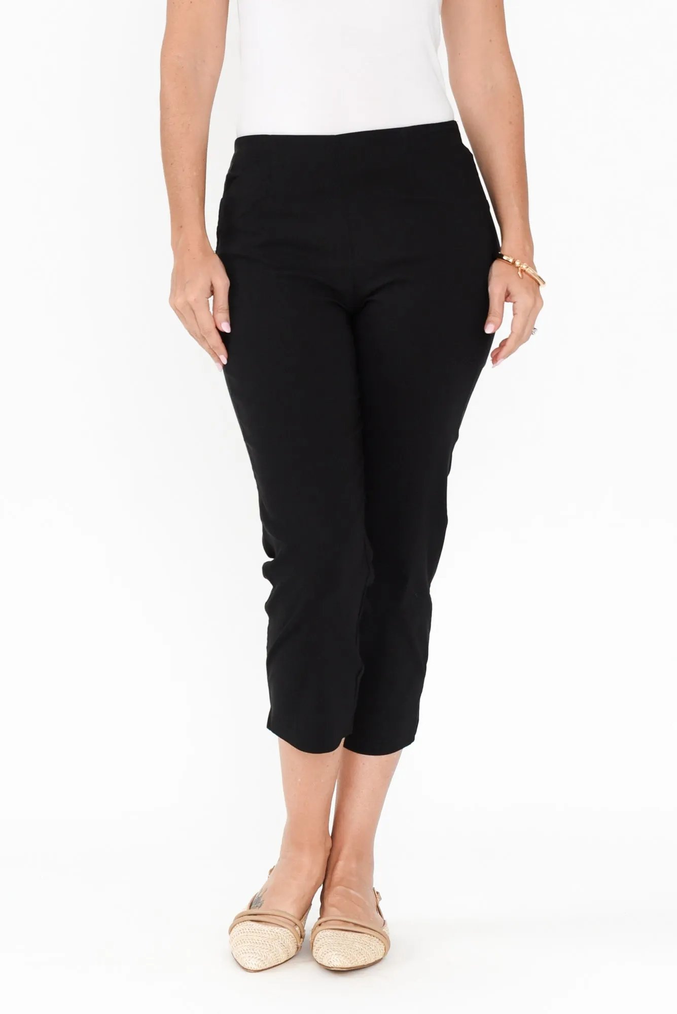 Cody Black Stretch Capri Pants sold by Blue Bungalow