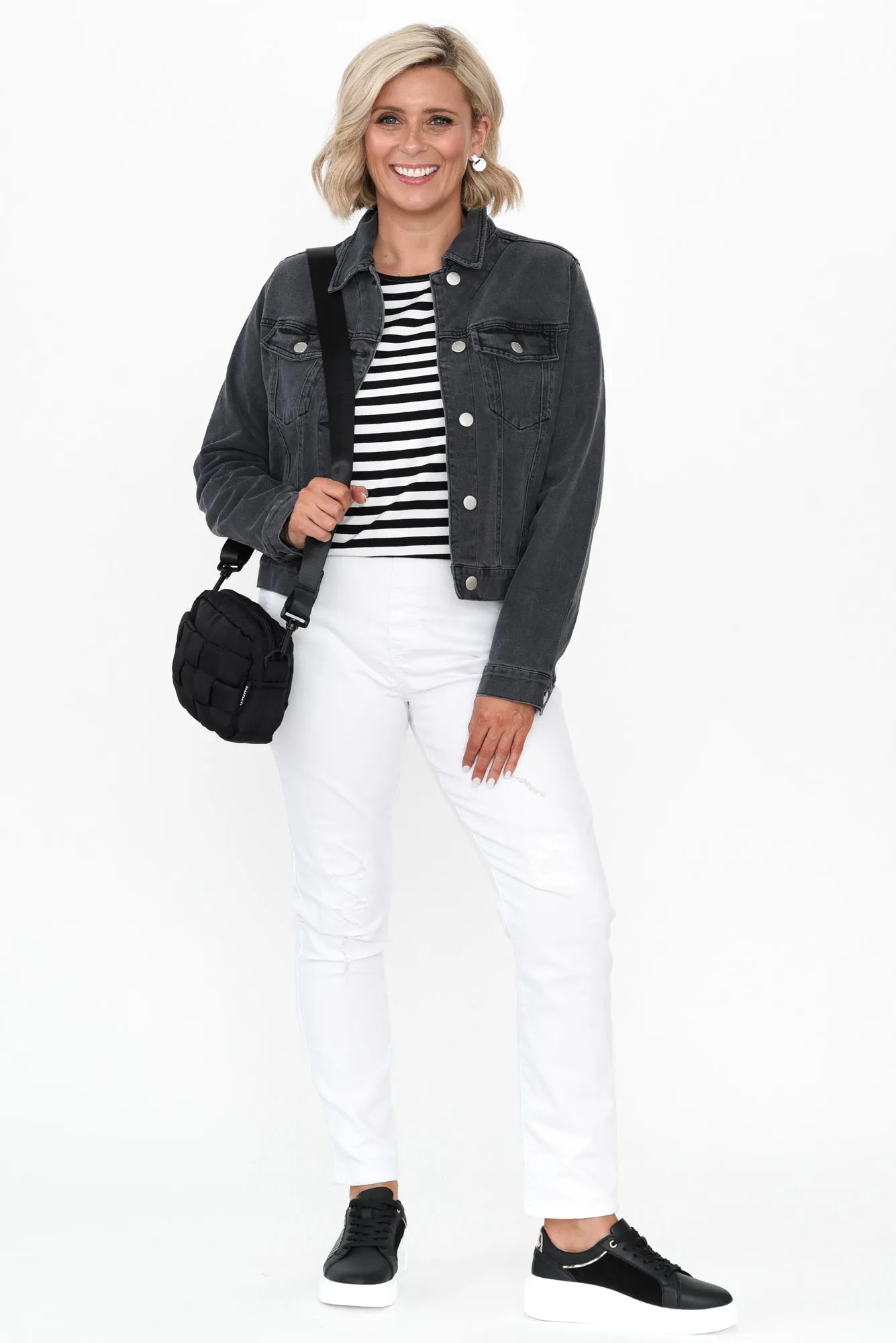 Darcy Washed Black Denim Jacket sold by Blue Bungalow product image thumbnail 2