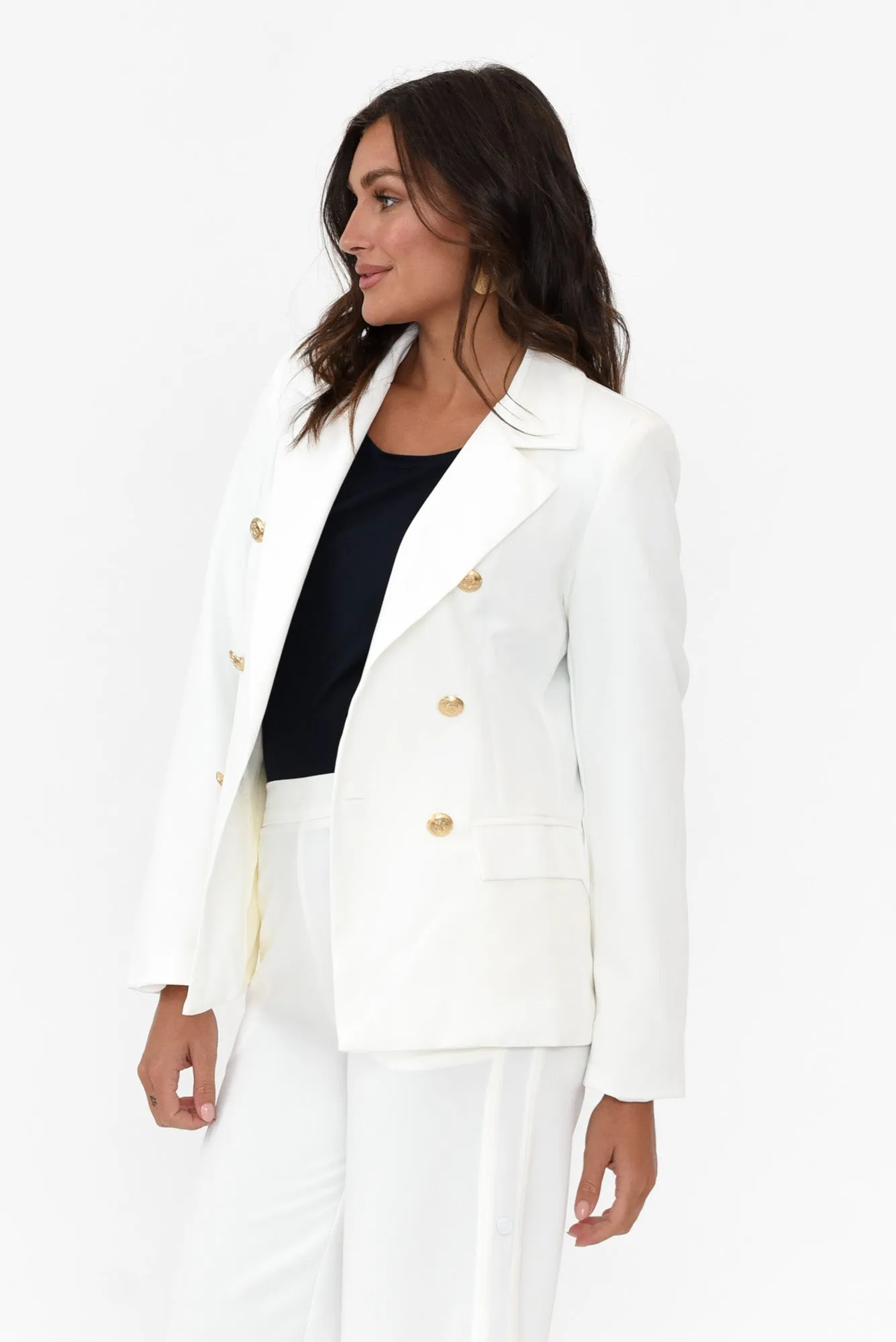 Feena White Double Breasted Blazer sold by Blue Bungalow product image thumbnail 4