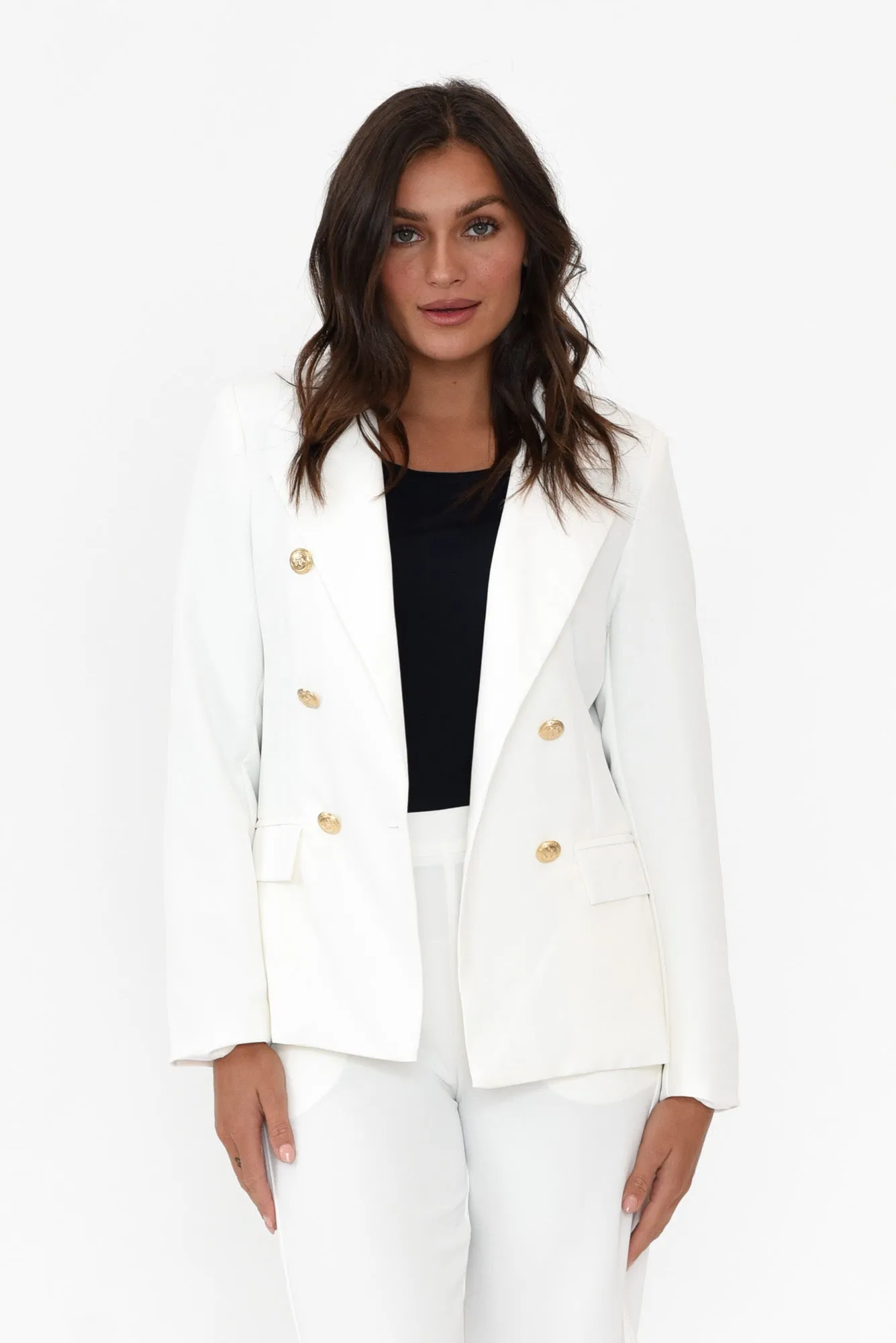 Feena White Double Breasted Blazer sold by Blue Bungalow product image thumbnail 2