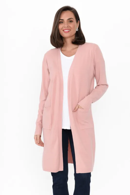 Issa Blush Knit Pocket Cardigan sold by Blue Bungalow