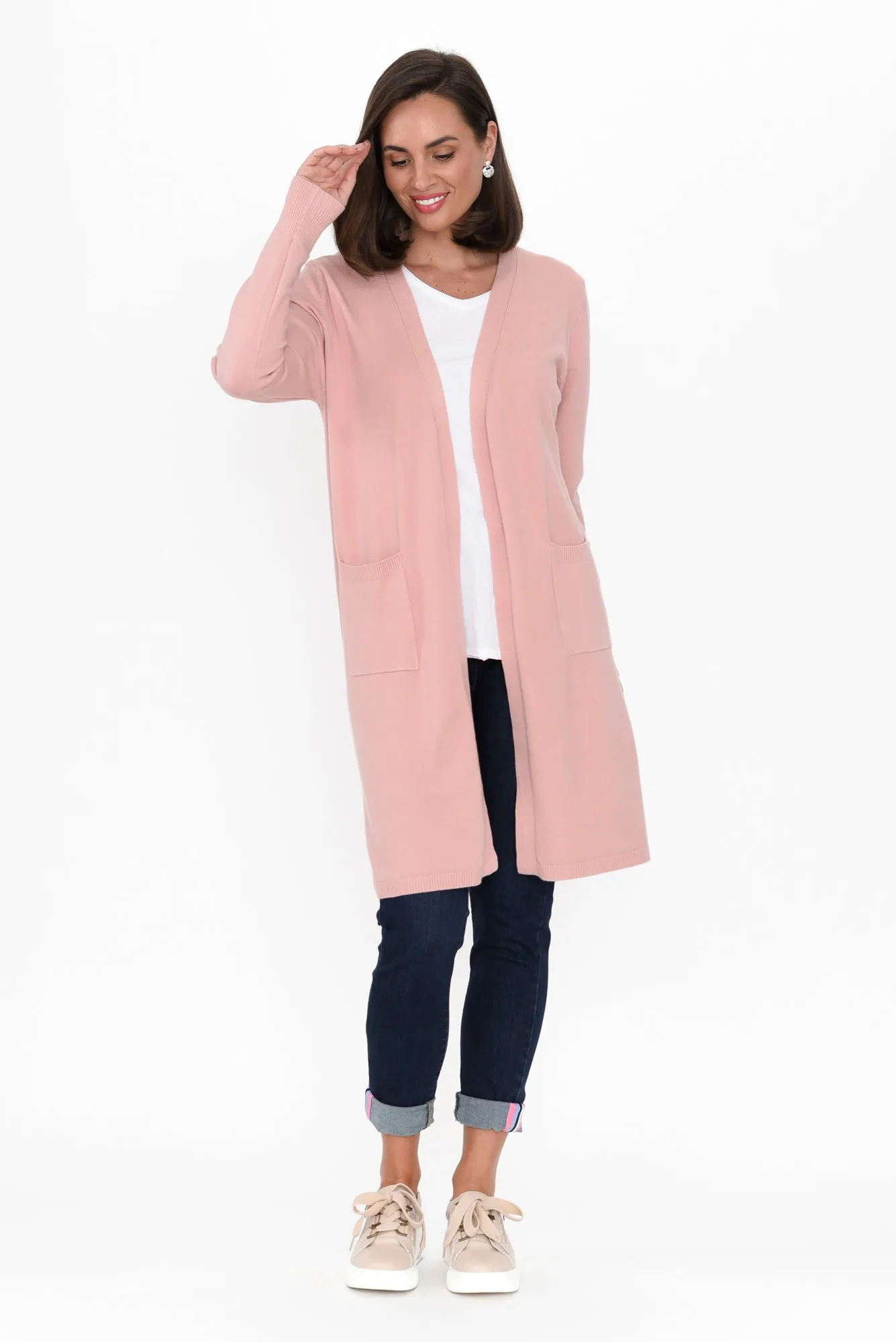 Issa Blush Knit Pocket Cardigan sold by Blue Bungalow product image thumbnail 2