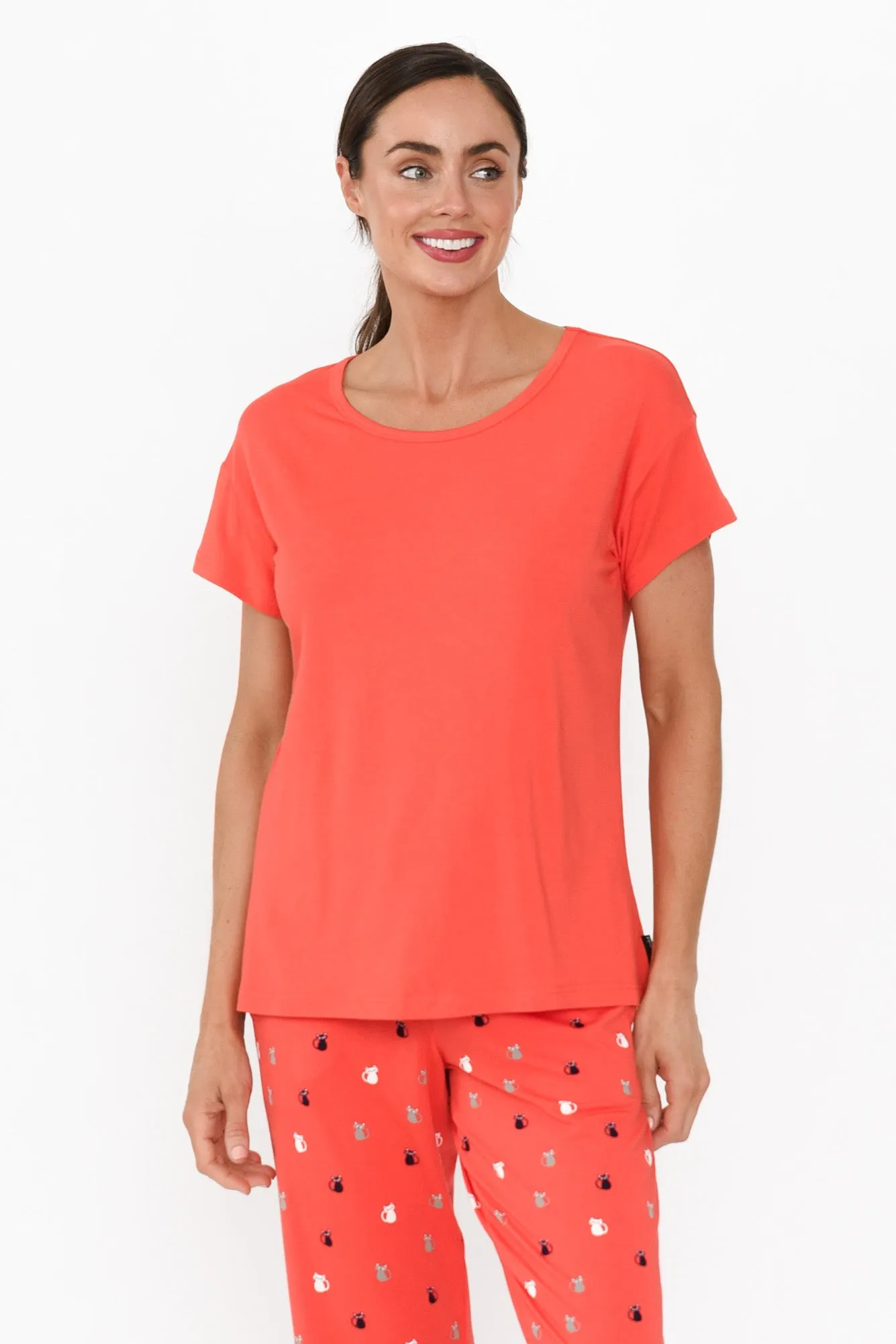 Baku Coral Bamboo Sleep Tee sold by Blue Bungalow product image thumbnail 2