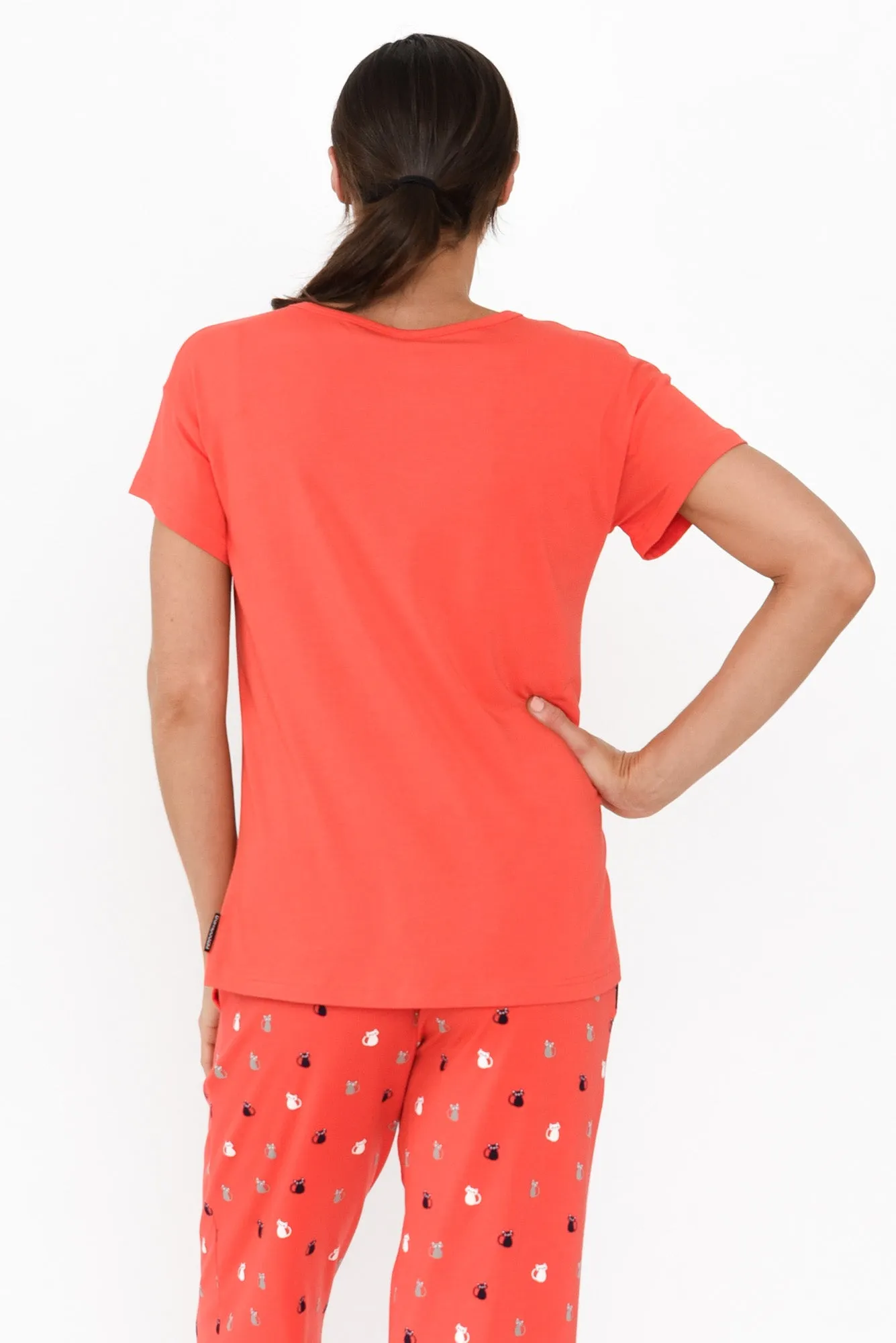 Baku Coral Bamboo Sleep Tee sold by Blue Bungalow product image thumbnail 5