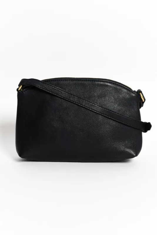 Cleo Black Leather Crossbody Bag sold by Blue Bungalow
