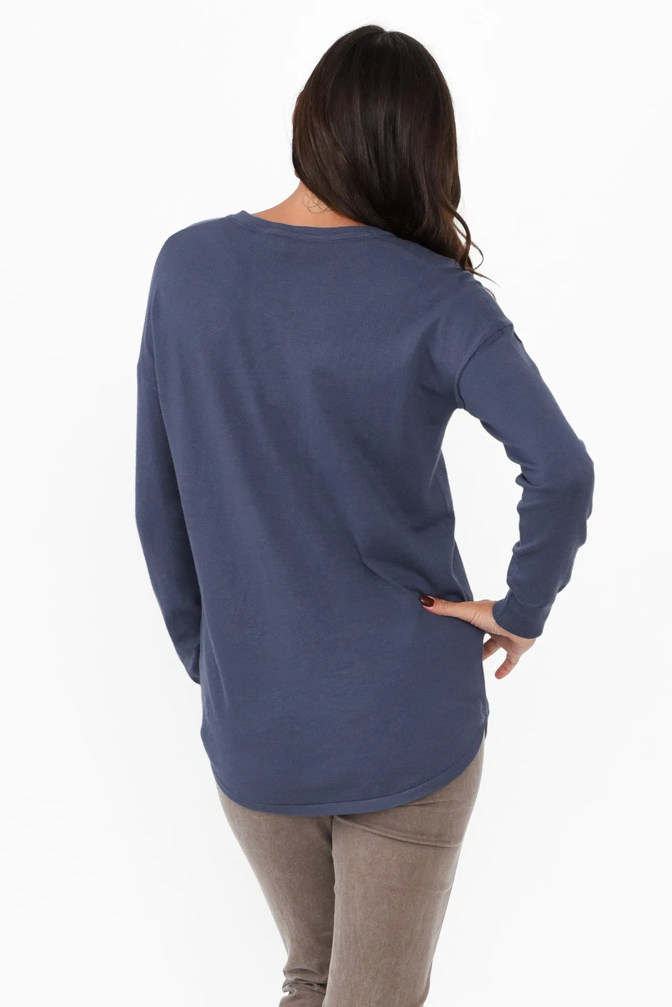 Sophie Deep Blue Knit Jumper sold by Blue Bungalow product image thumbnail 5