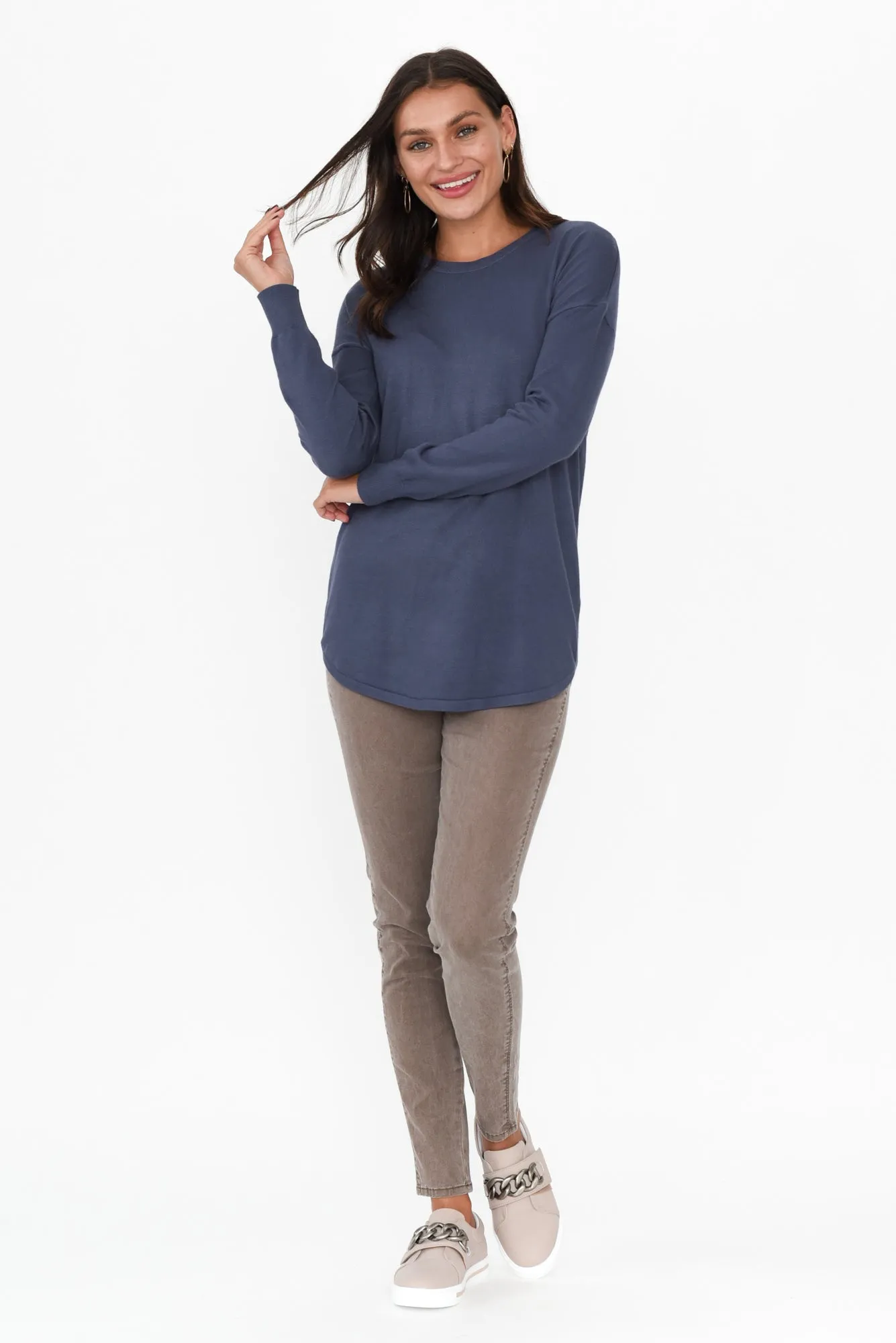 Sophie Deep Blue Knit Jumper sold by Blue Bungalow product image thumbnail 3