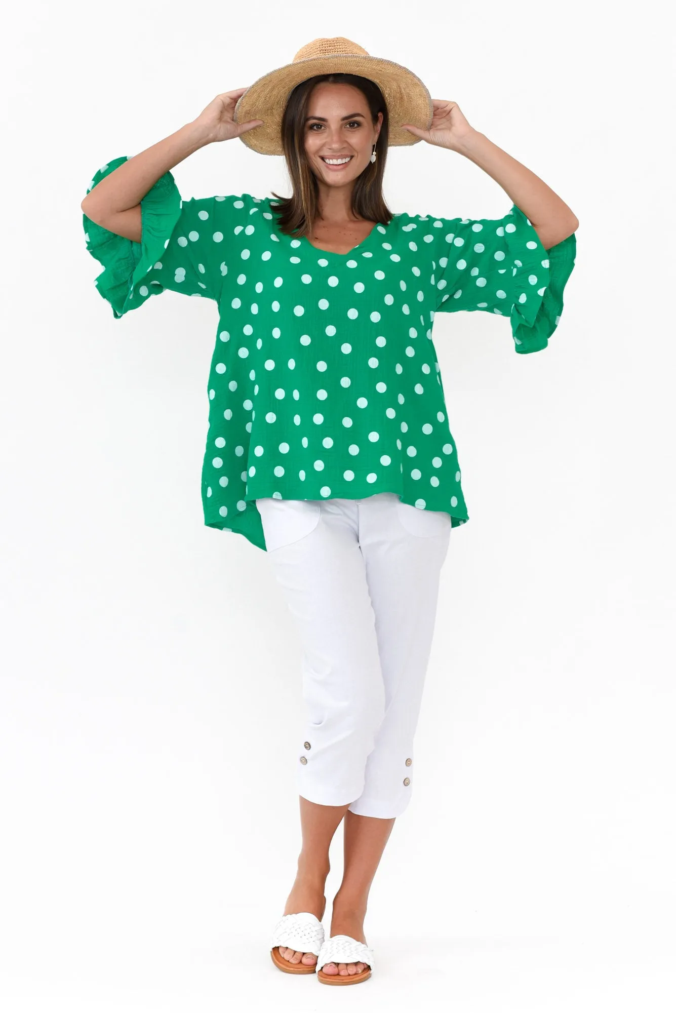 Wright White Linen Blend Stretch Pants sold by Blue Bungalow product image thumbnail 2