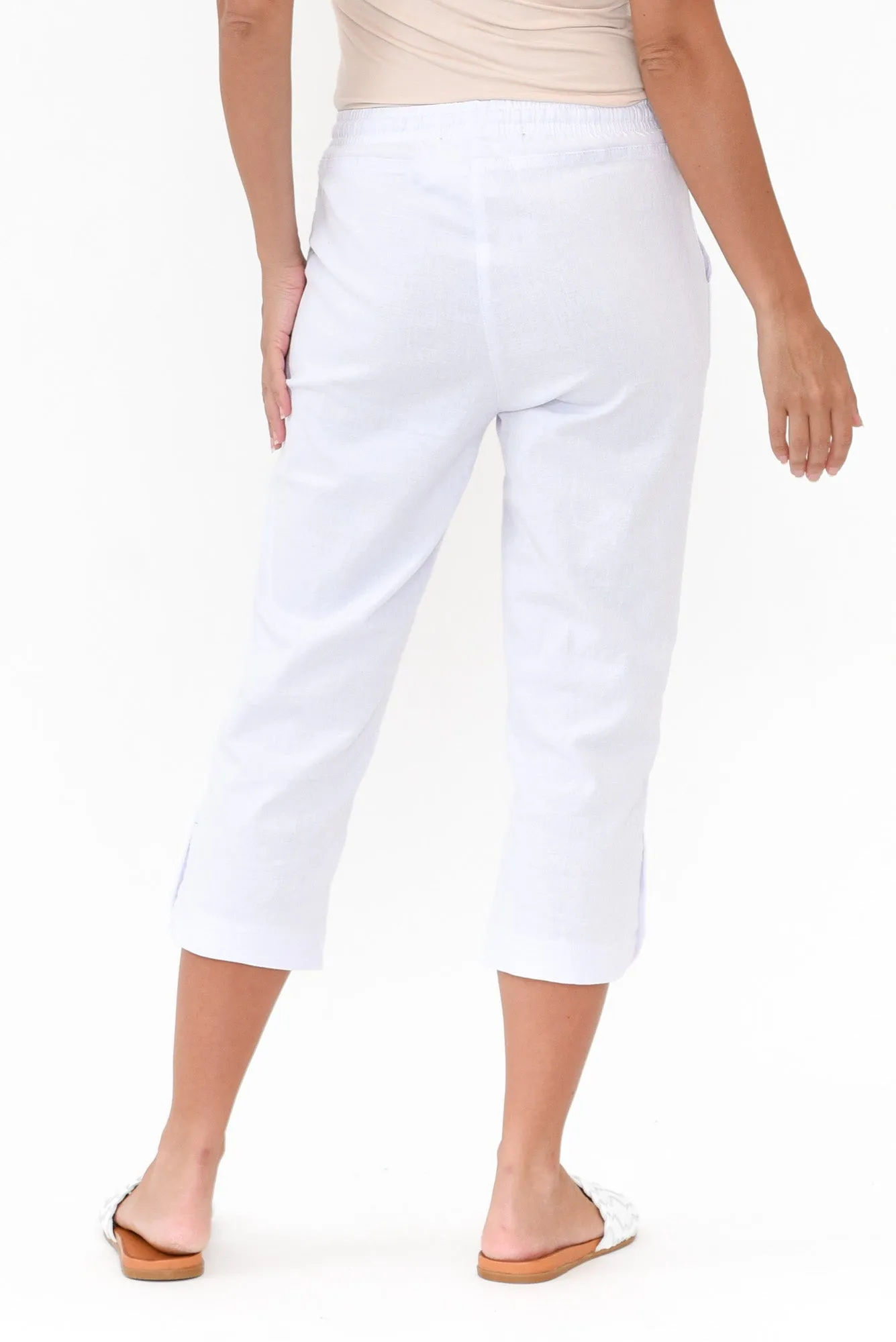 Wright White Linen Blend Stretch Pants sold by Blue Bungalow product image thumbnail 5