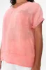 Elaria Peach Linen Blend Tee sold by Blue Bungalow