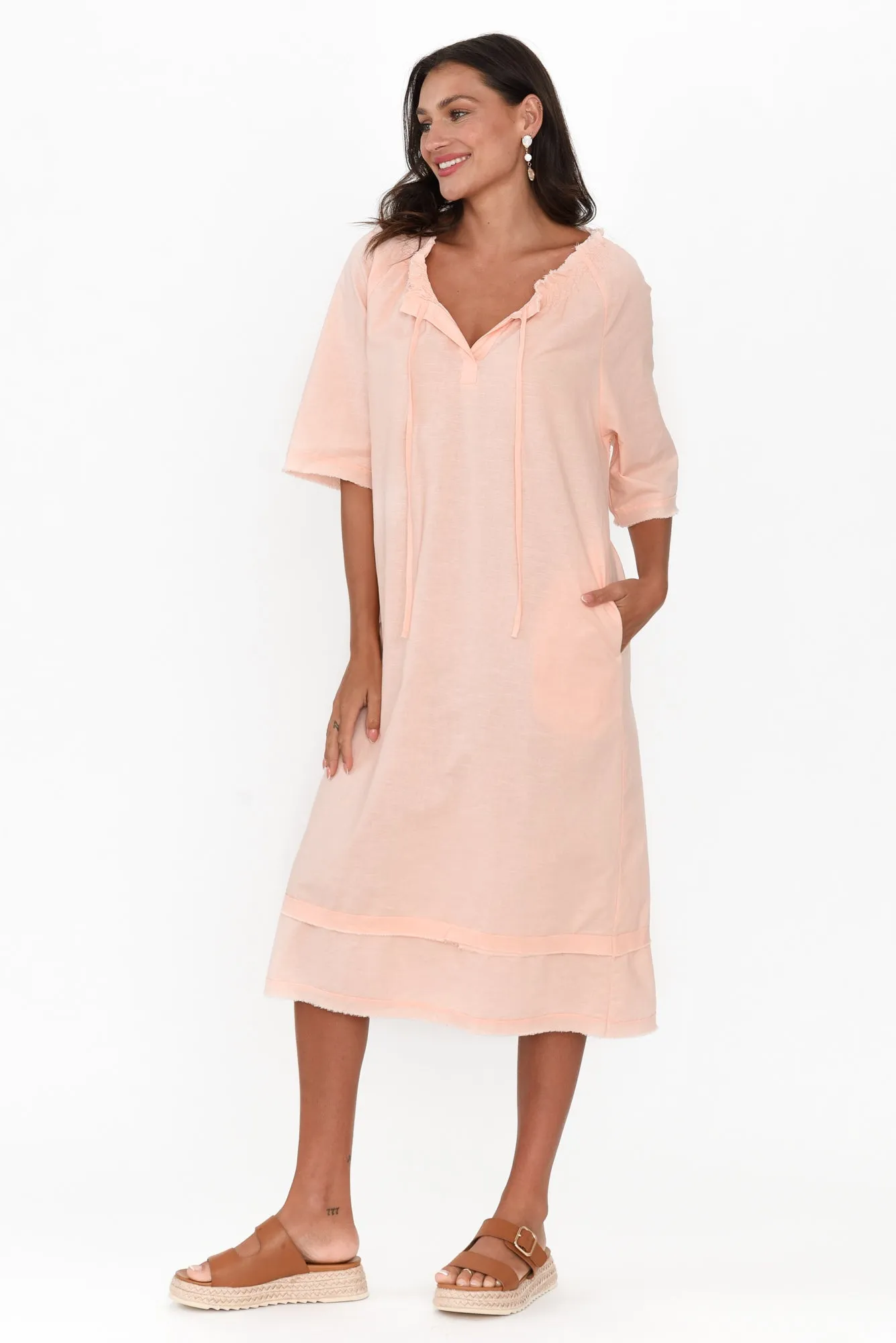 Ayesha Blush Linen Cotton Dress sold by Blue Bungalow product image thumbnail 2